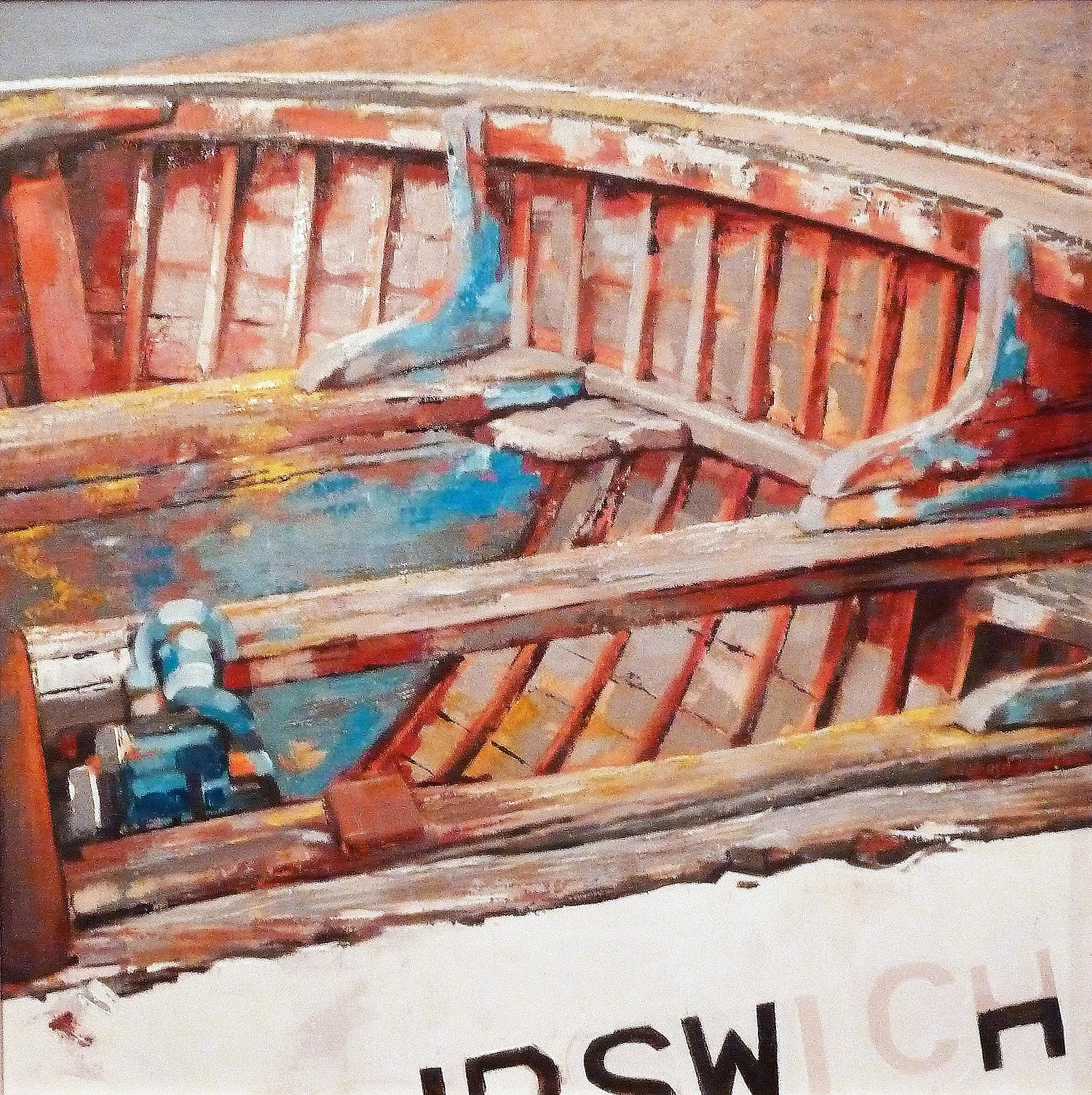 Boat at Aldeburgh 60 x 60 cm oil on canvas 2011 private collection *