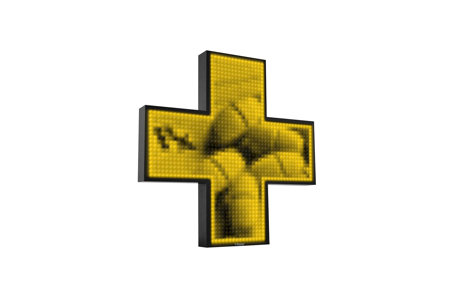 Yellow Single Colour Digital LED Pharmacy Cross from Blazin Digital