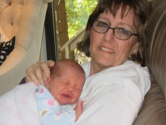  Granddaughter Grace hugging Bev