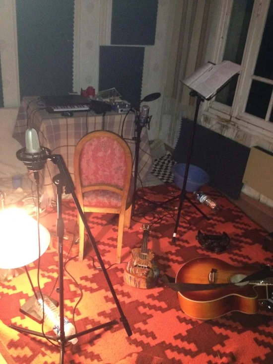 NIght recording shift. A light had been installed on month two by the studio-electrician.