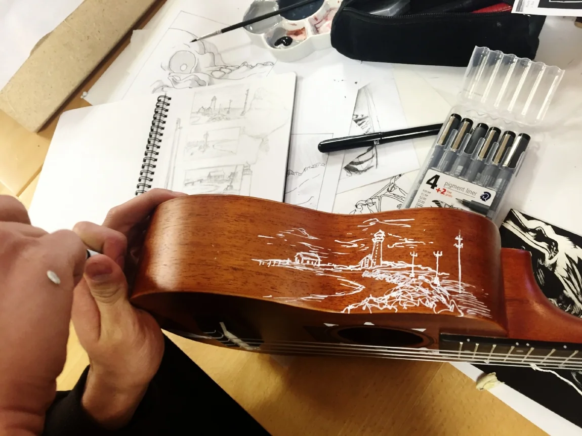 Decorating the Ukes at the School of Visual Arts - Reykyavik, Iceland