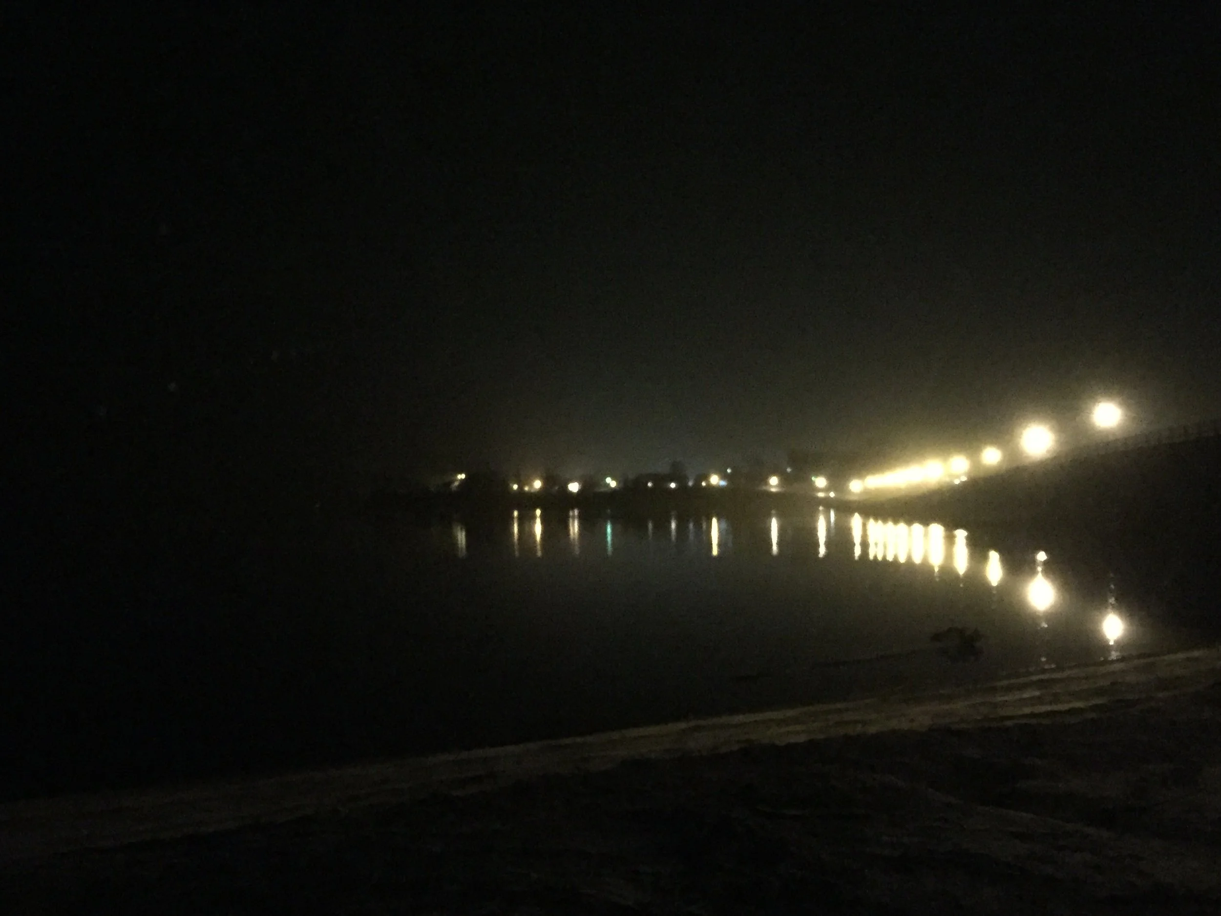 A view of the night-time coast-line south of the National Park.