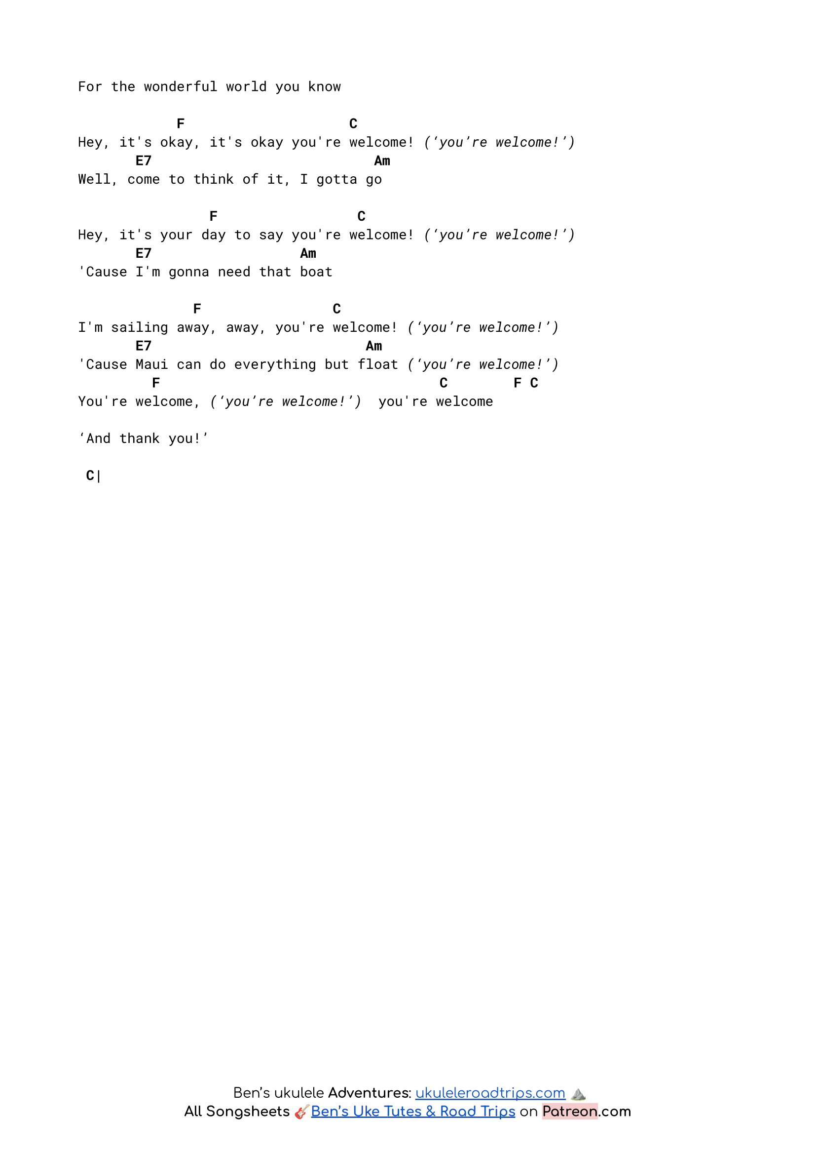 Your'e by Dwayne Johnson with chords, strum & tutorial