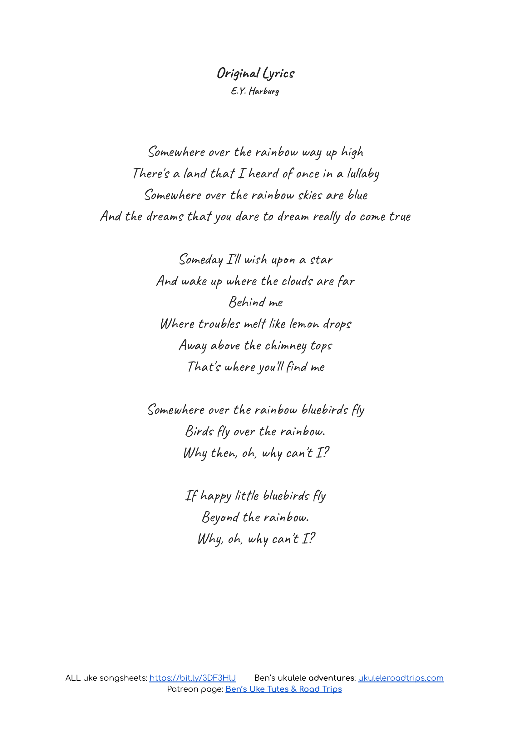 somewhere over the rainbow lyrics israel kamakawiwo