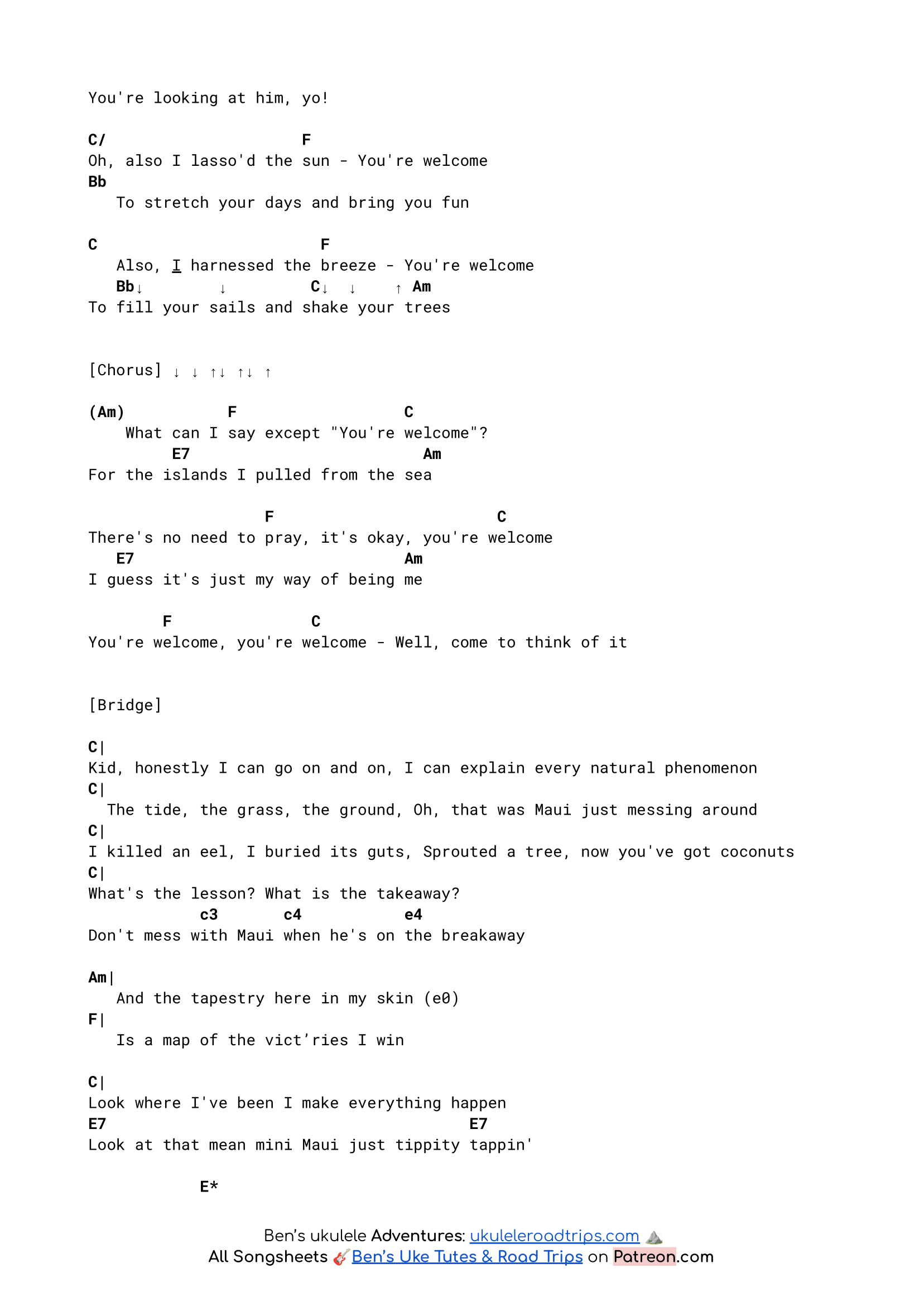 Your'e by Dwayne Johnson with chords, strum & tutorial