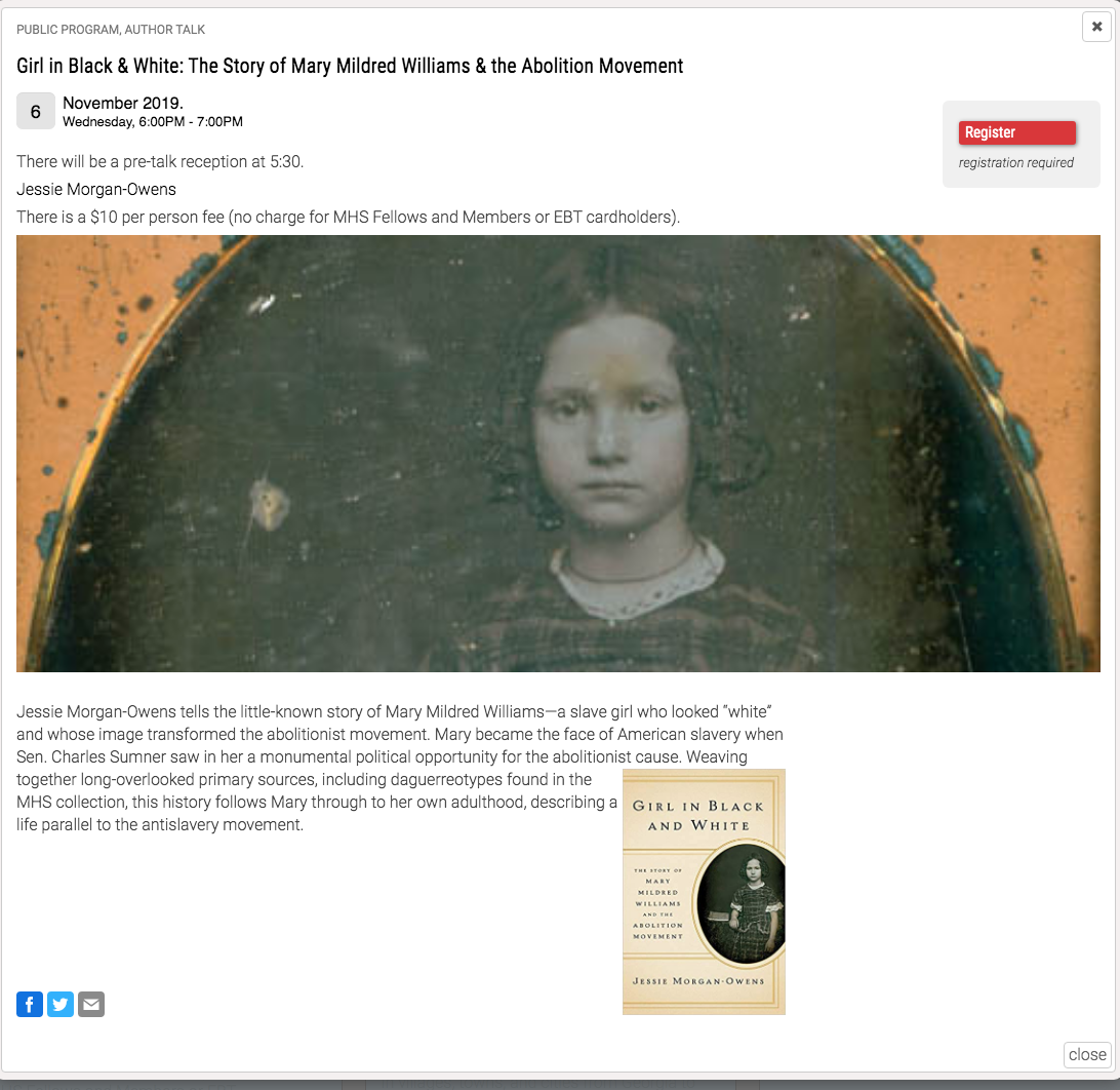 Lecture at the Massachusetts Historical Society