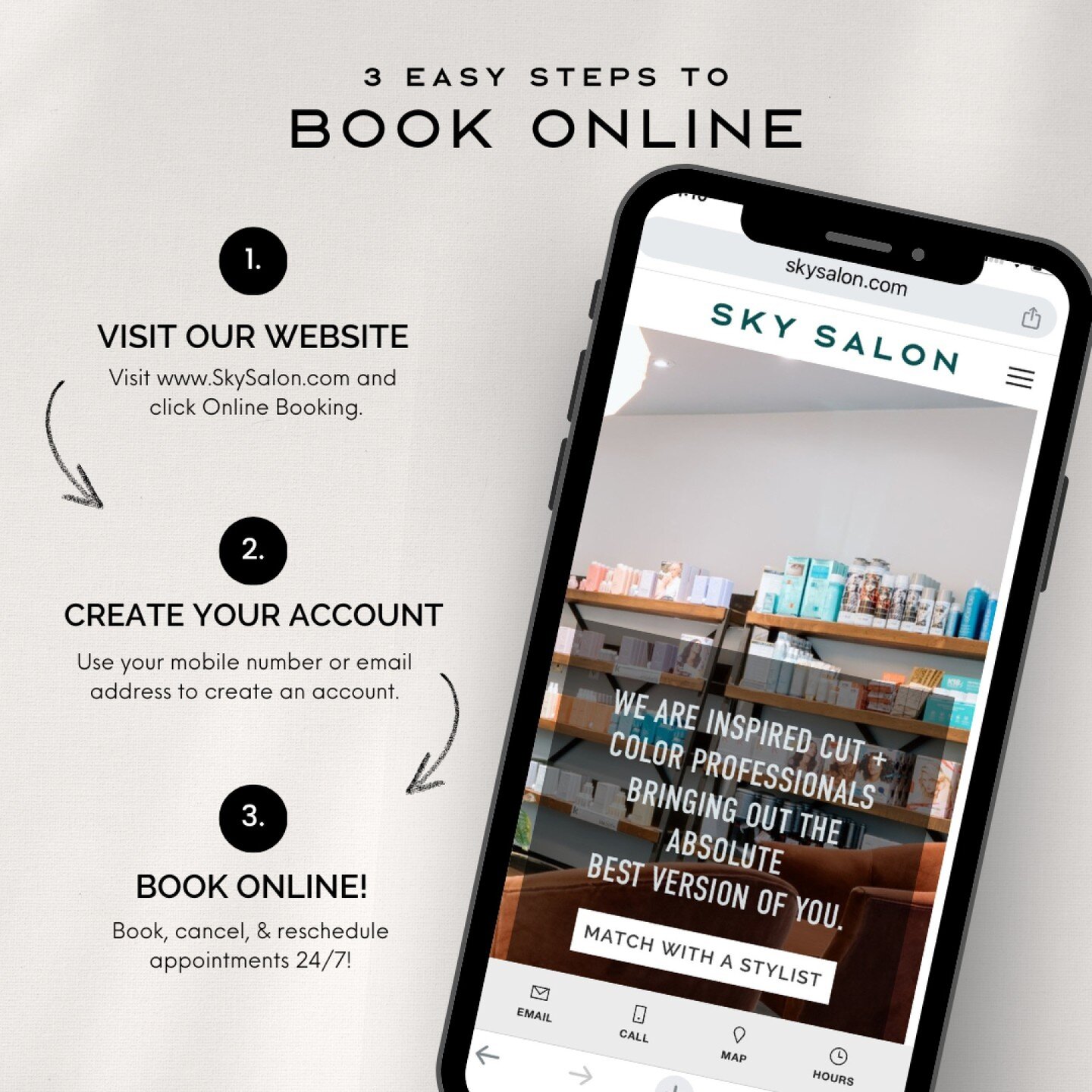 Fast, convenient, and open 24/7! Online booking is a super easy way to make and manage your appointments! 
*
*
*
*
*
#skysalonstrongsville #skysalonstrongsvilleohio #strongsvillestylist #strongsvillehairstylist #strongsvillesalon #clehairstylist #cle