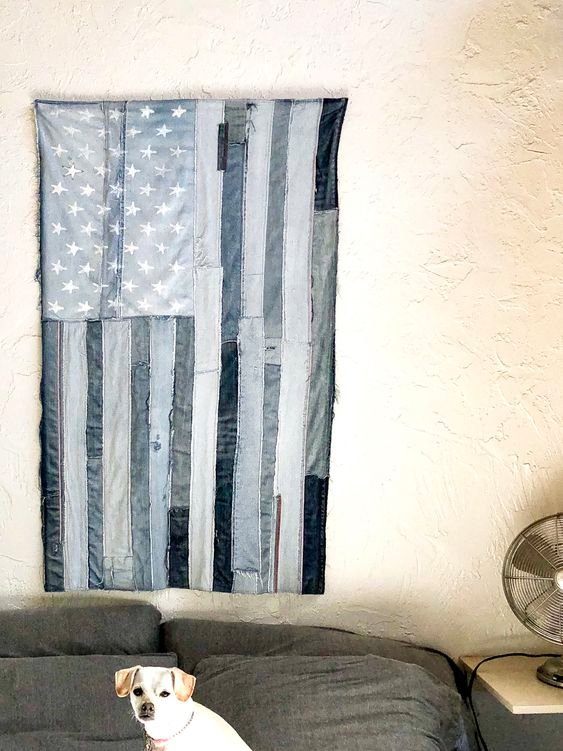 DOLL with a custom 2018 denim US Flag