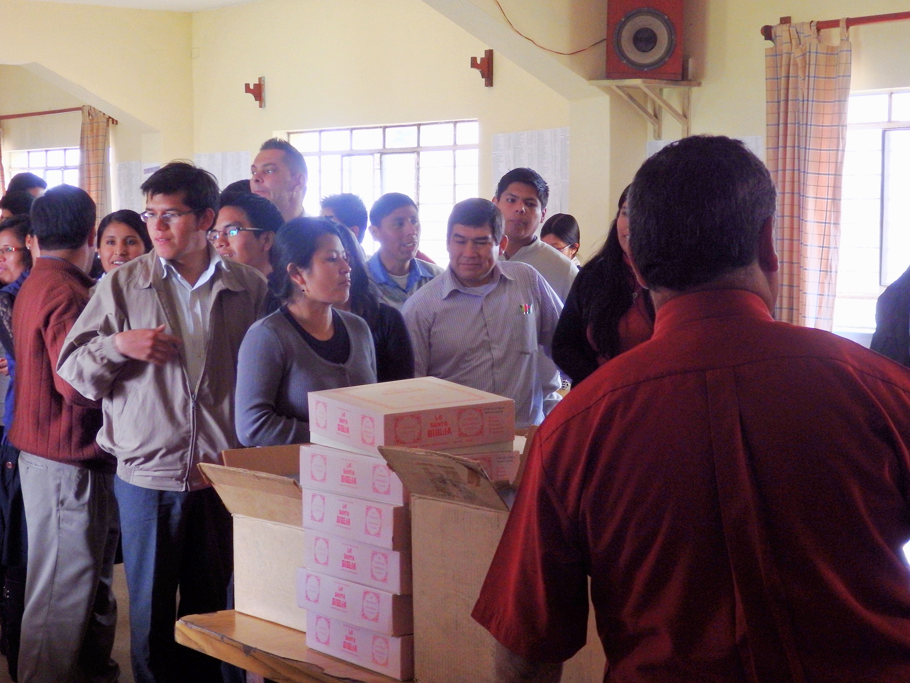 In Peru, BIEM provided Spanish-languages Bibles for these eager students of God's Word.