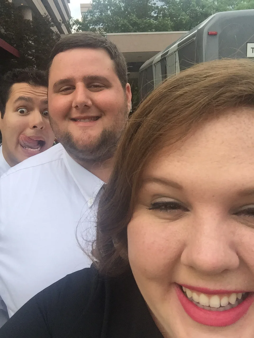 Literally the only picture on my phone.. Andrew, his best friend Pablo, and me waiting on our Uber!
