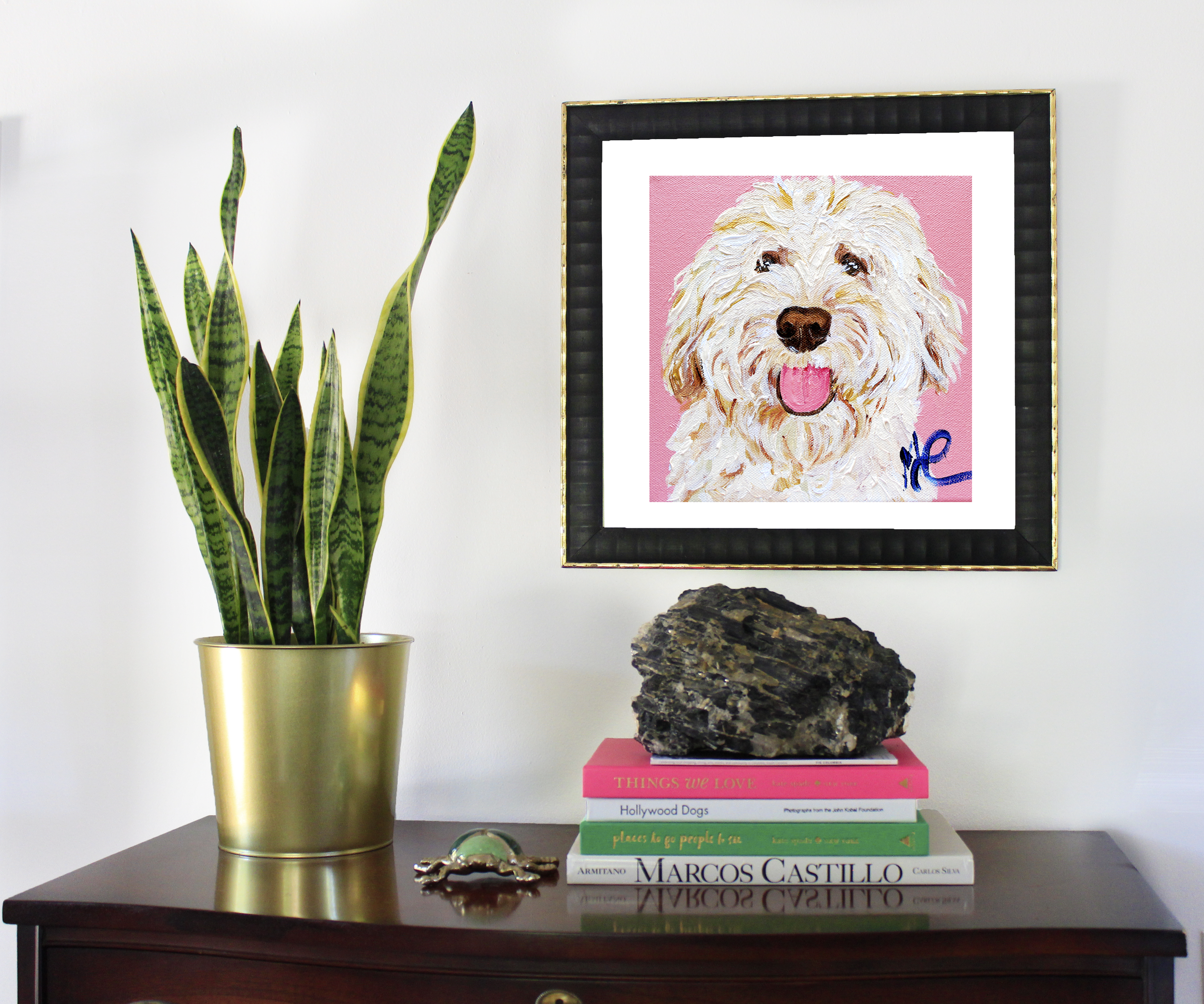 goldendoodle-pink-portrait-framedprint.png