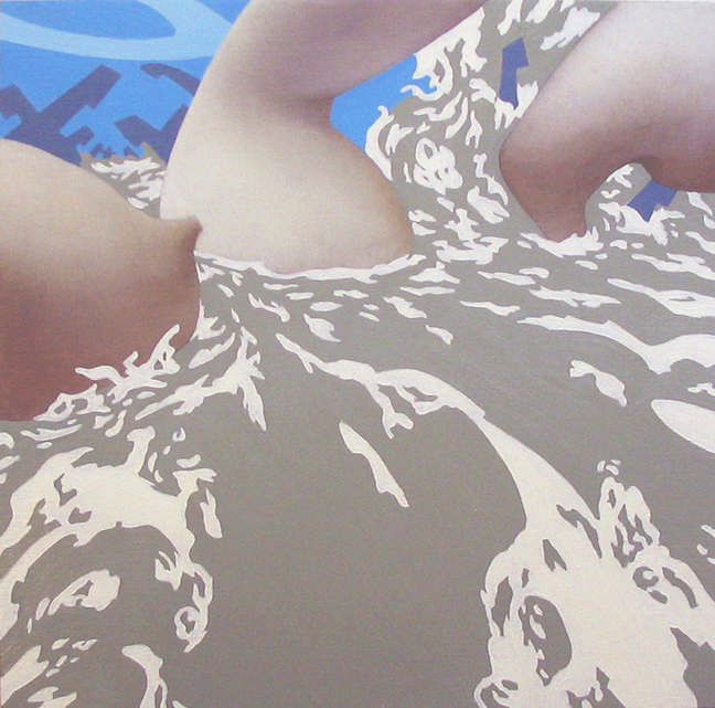 Water Rushing Through Forms 2006, oil on panel, 12x12 inches