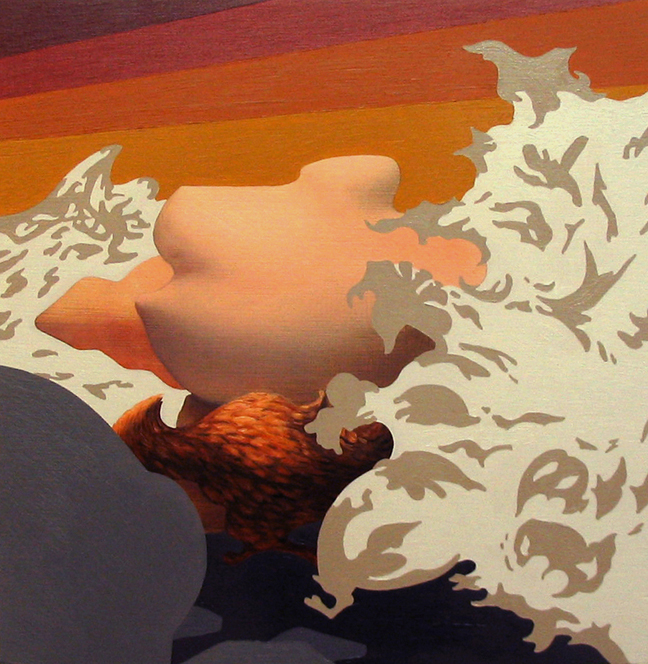 Hen Form 2006, oil on panel, 12x12 inches