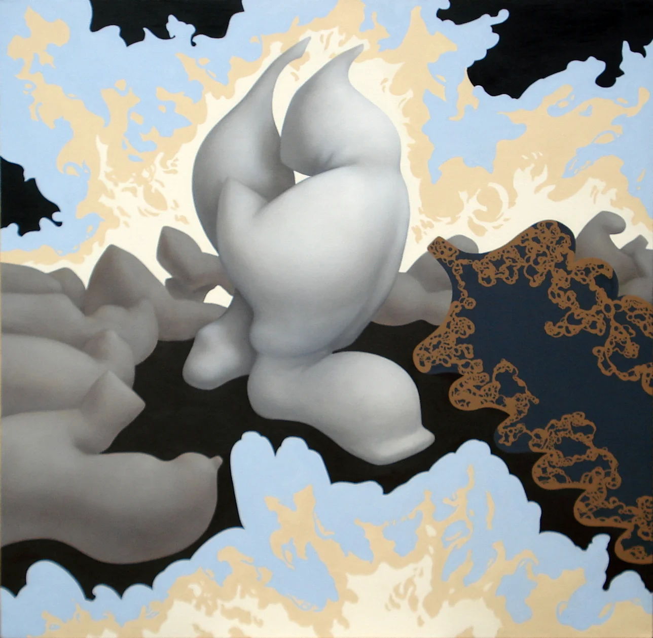 Forms Holding Each Other 2007, oil on canvas, 50x50 inches