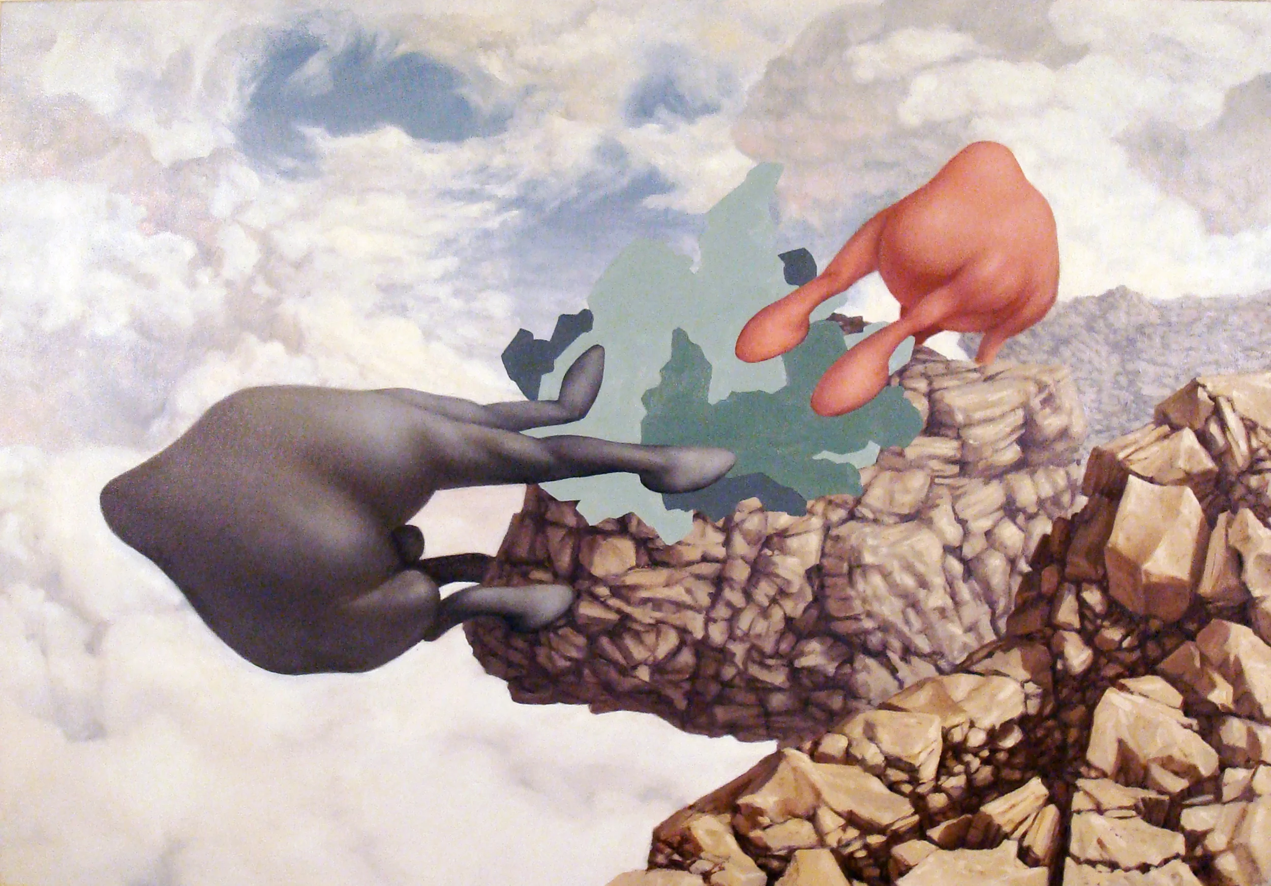 Forms on Cliff 2005, oil on canvas, 24x36 inches
