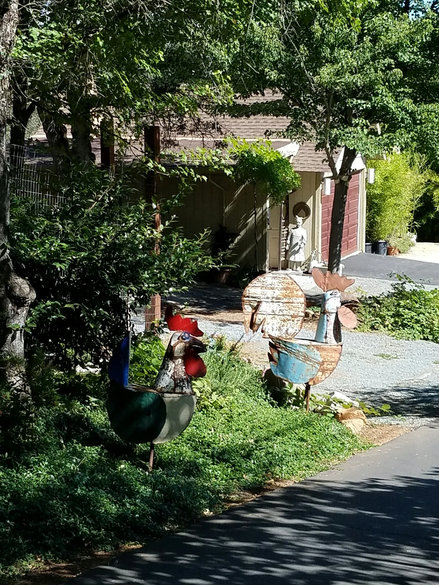 Cute chicken sculptures