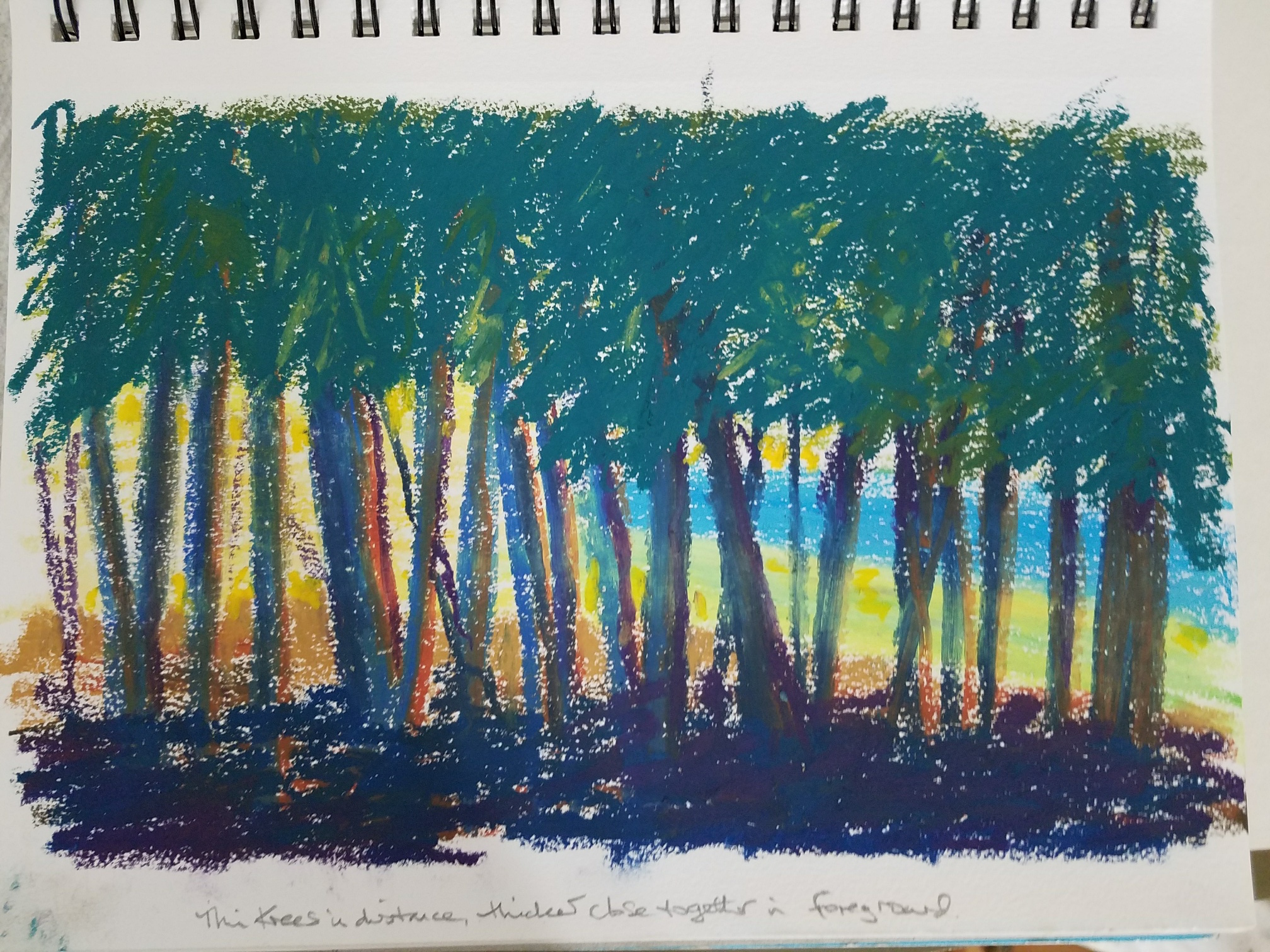 This was my sketchbook page, done from memory, at the campground
