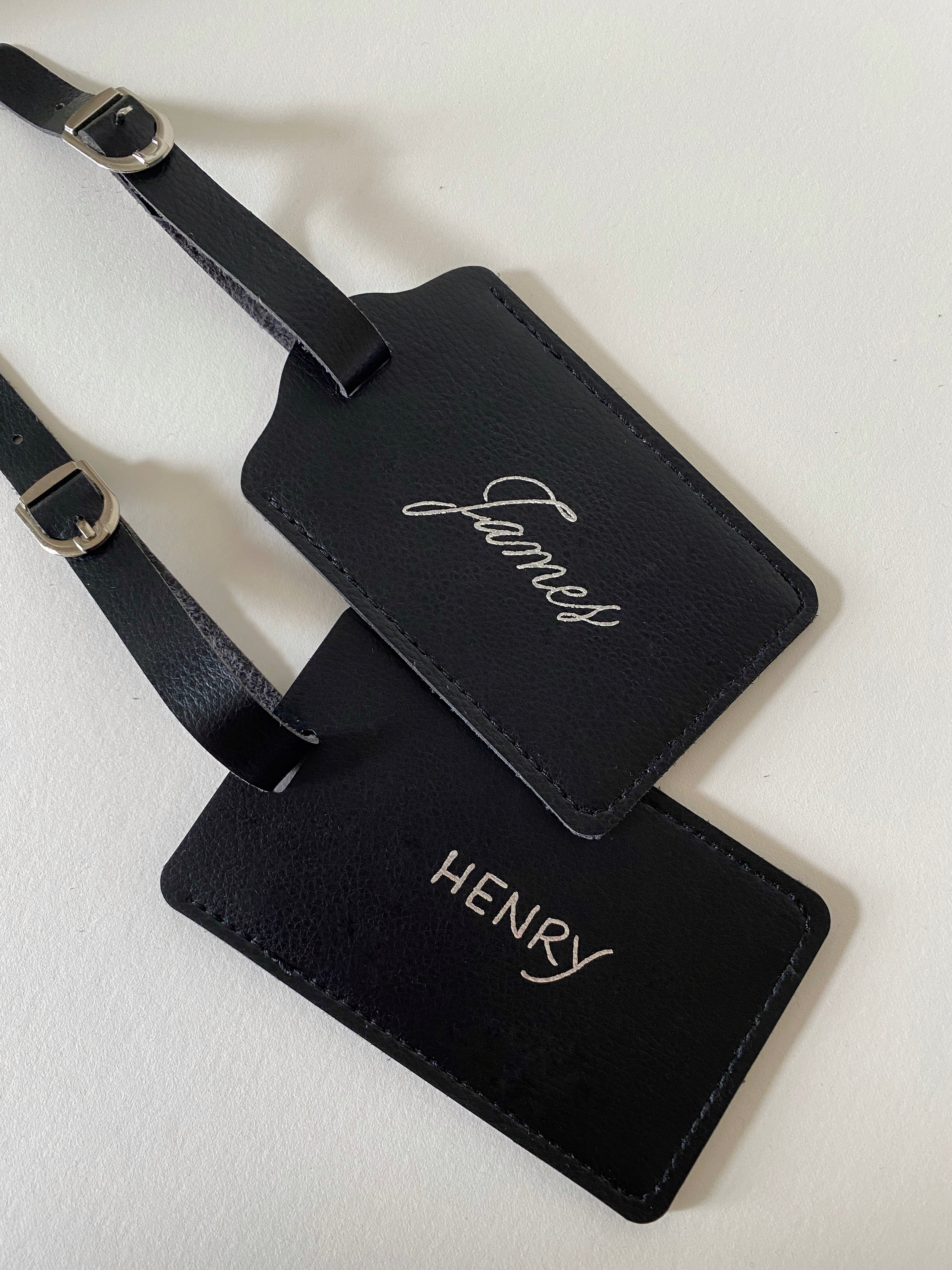 Personalized Faux Leather Luggage Tags