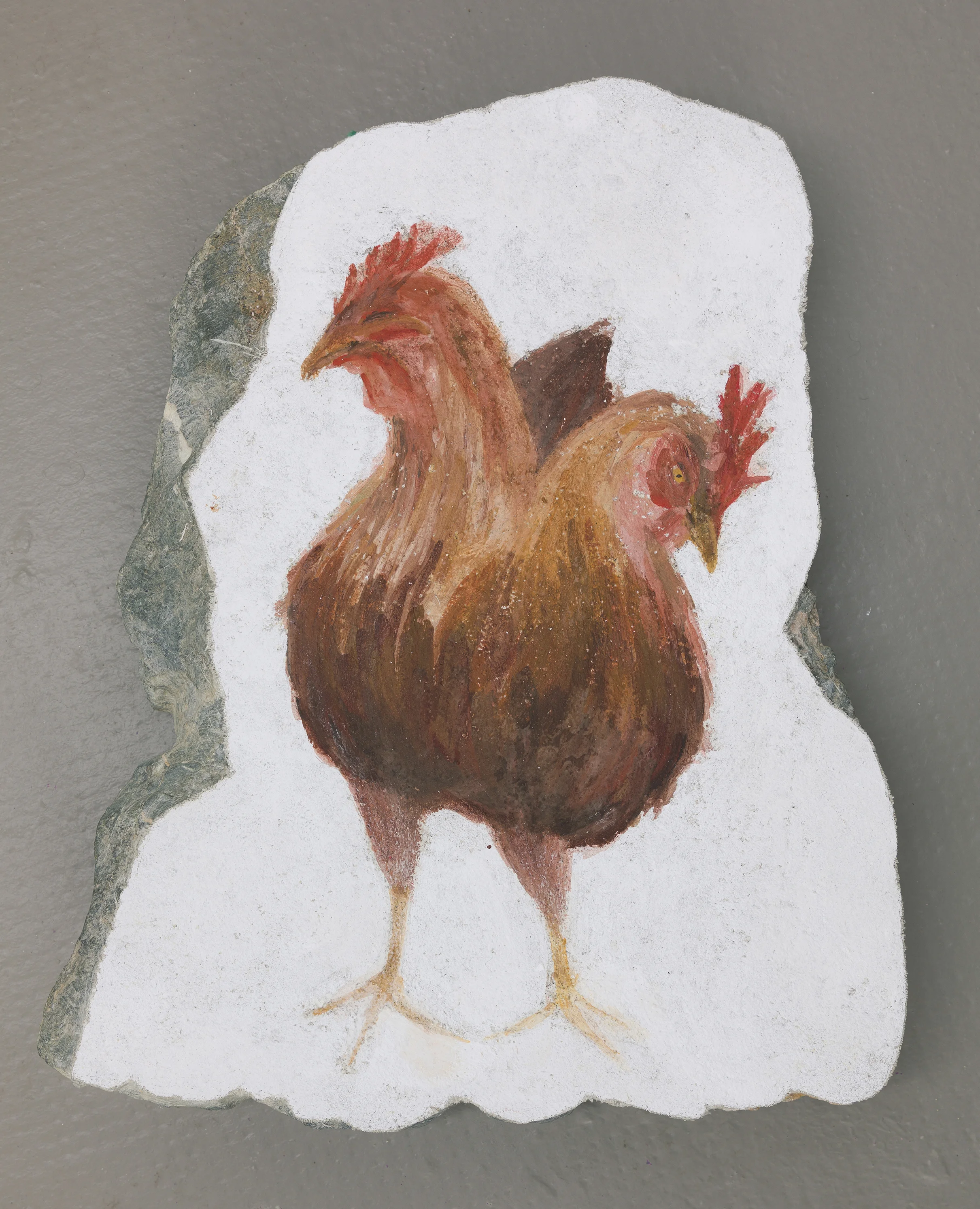 Hens, Fresco’s strappo on stone