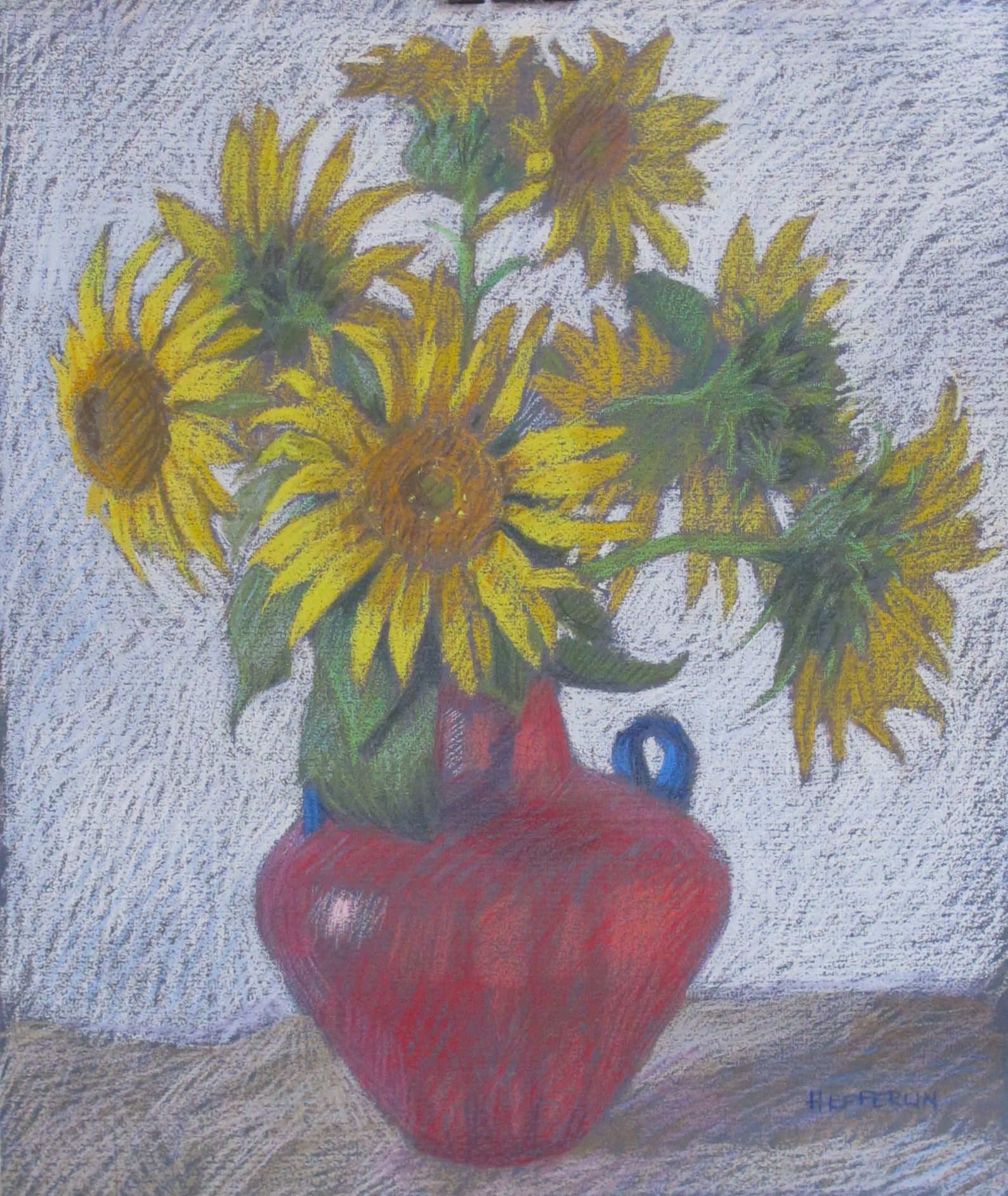 First Sunflowers in a Venetian Vase