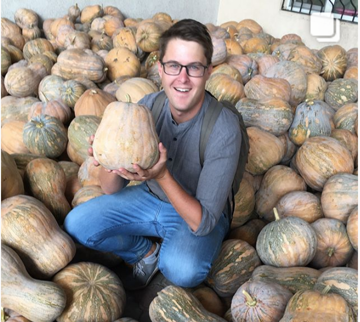 Dennis Keen and pumpkins