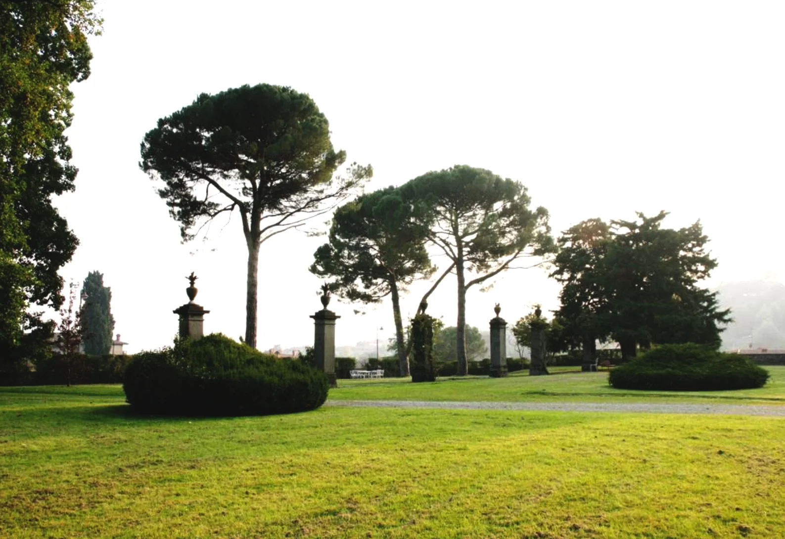 The gardens as seen from the villa.