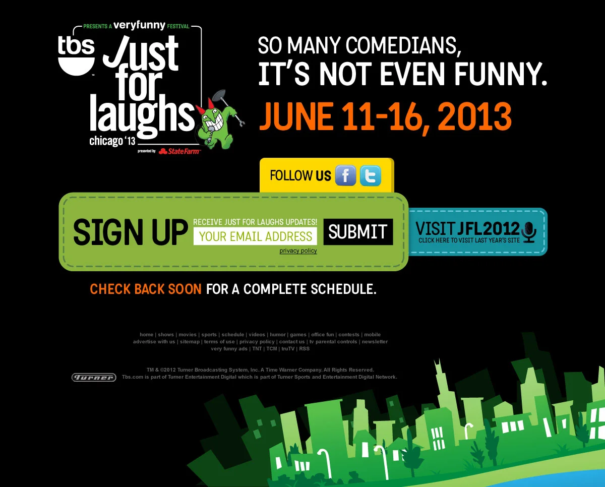 2013 TBS Just for Laughs Chicago Splash page