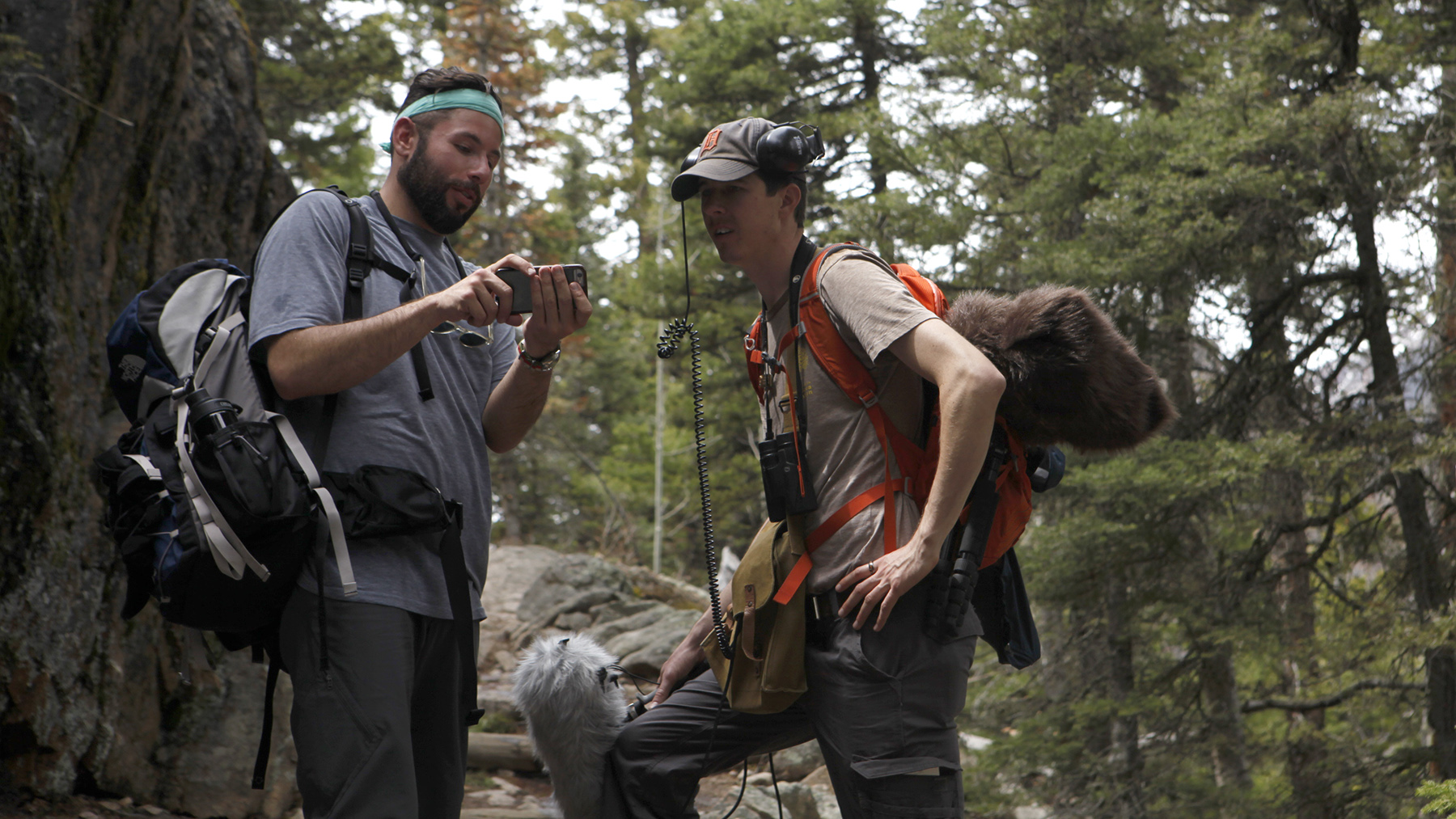 Previewing footage with Jacob Jacobson of the National Park Service 