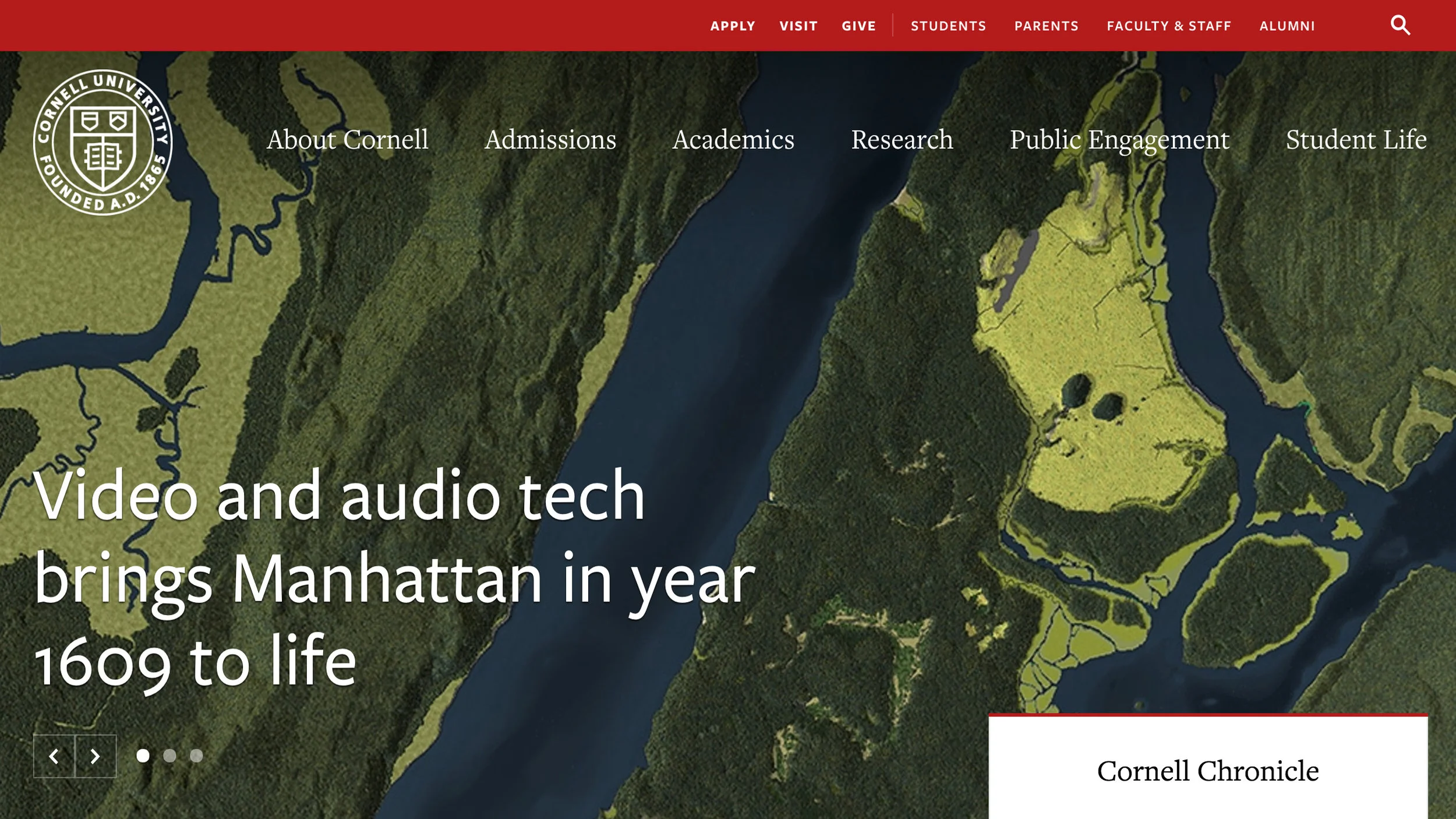 Featured on the homepage of www.cornell.edu