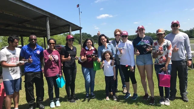 Drone Day with Texas A&M graduate & undergraduate engineering students outside College Station.
