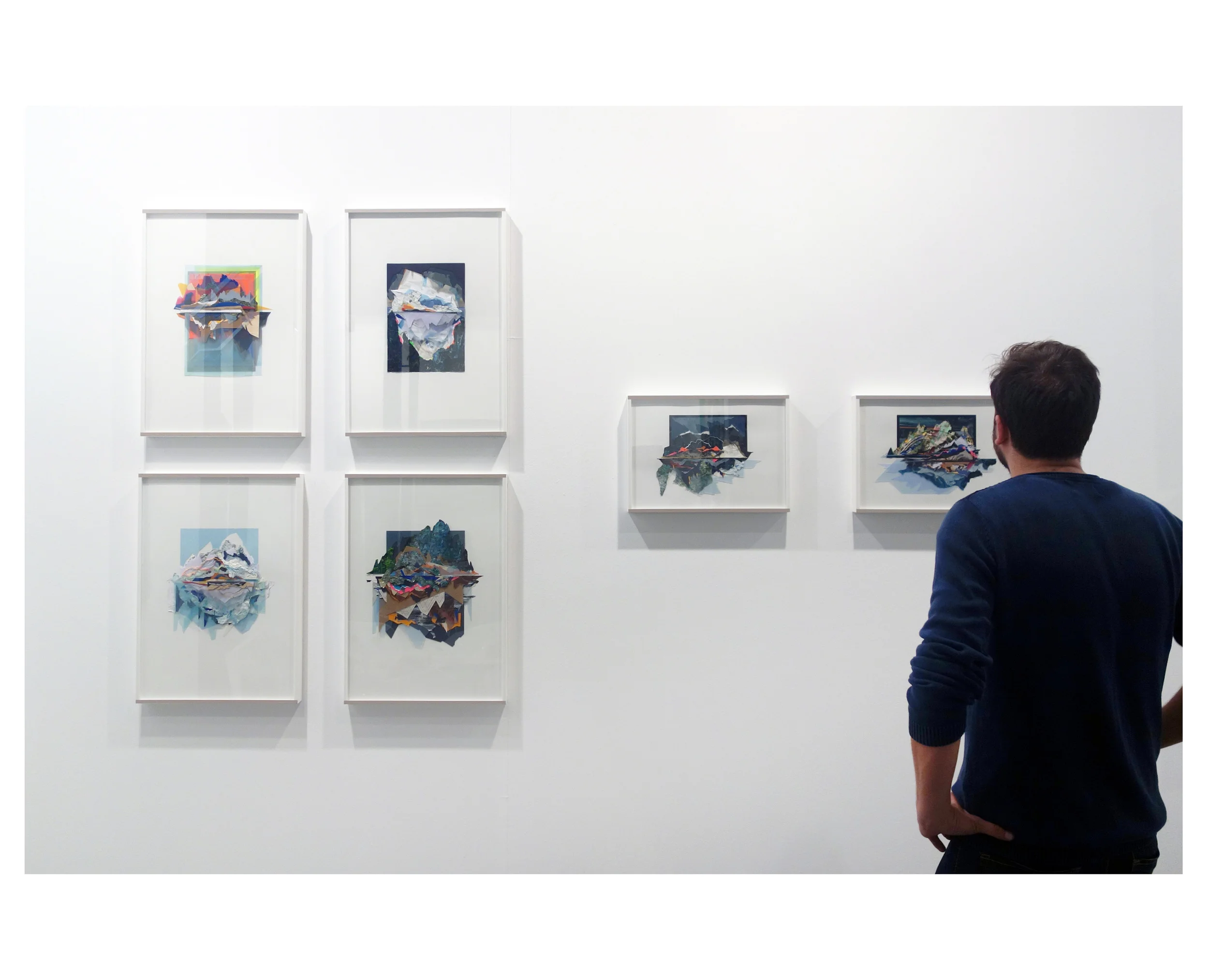  Vista de collages expuestos . Estampa 2014. 