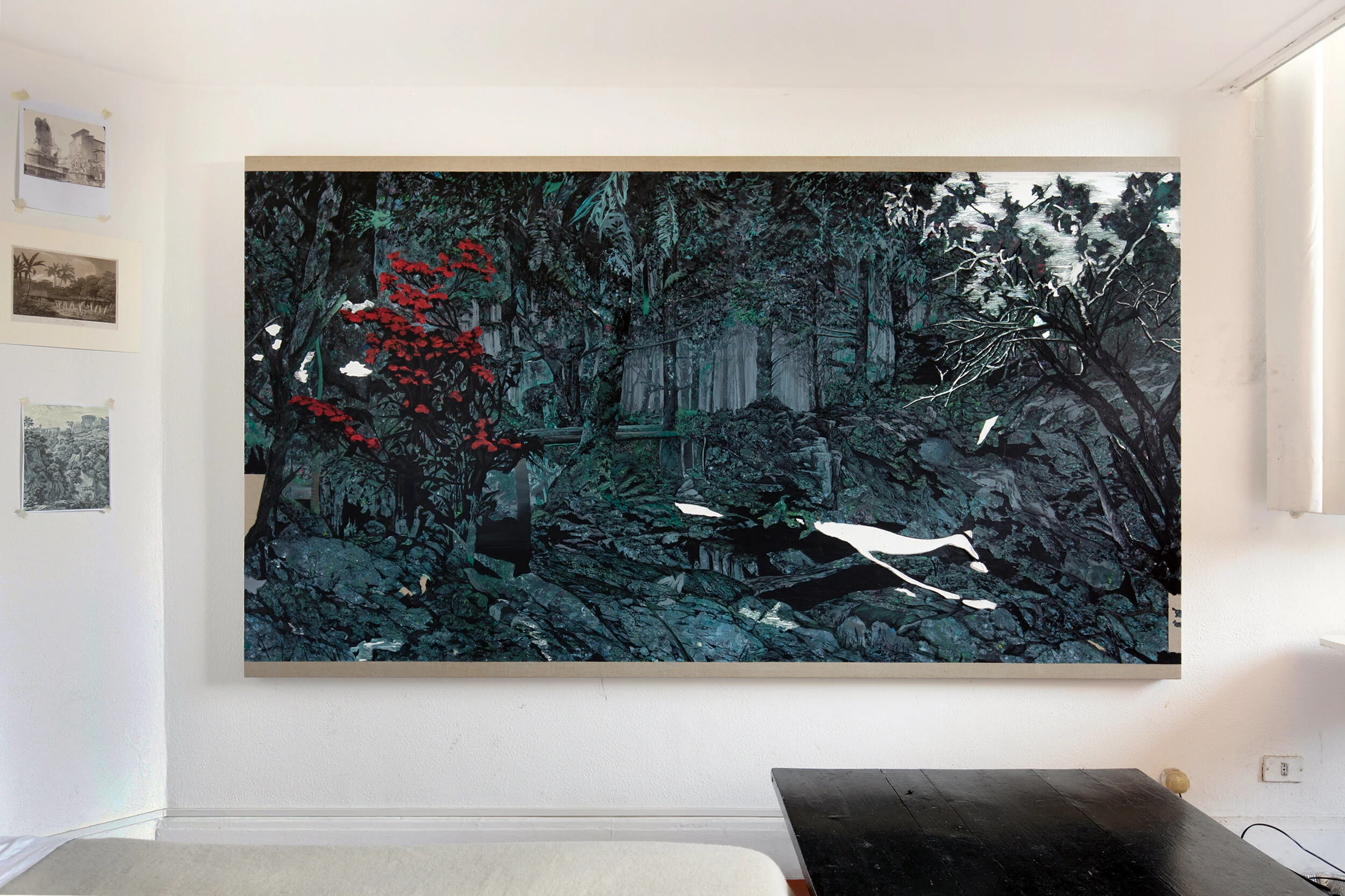   Il Boschetto.  Acrylic on linen. 150 x 270 cm. 2017 