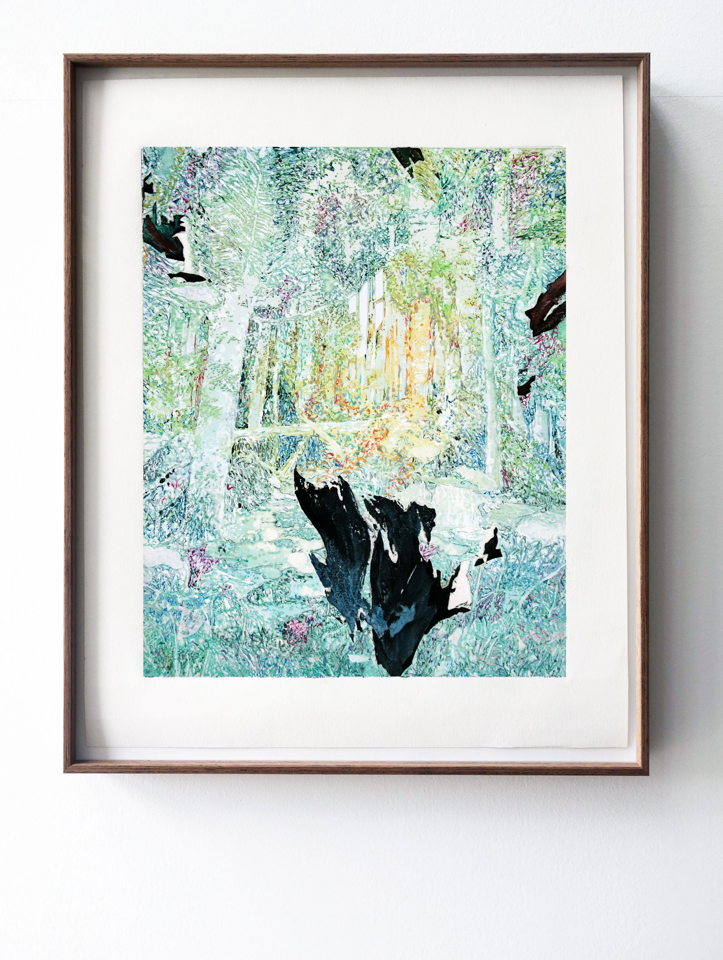   Lir (Mañana).  Screenprint on archival paper and acrylic paint, 38 x 22 cm, 2019. 