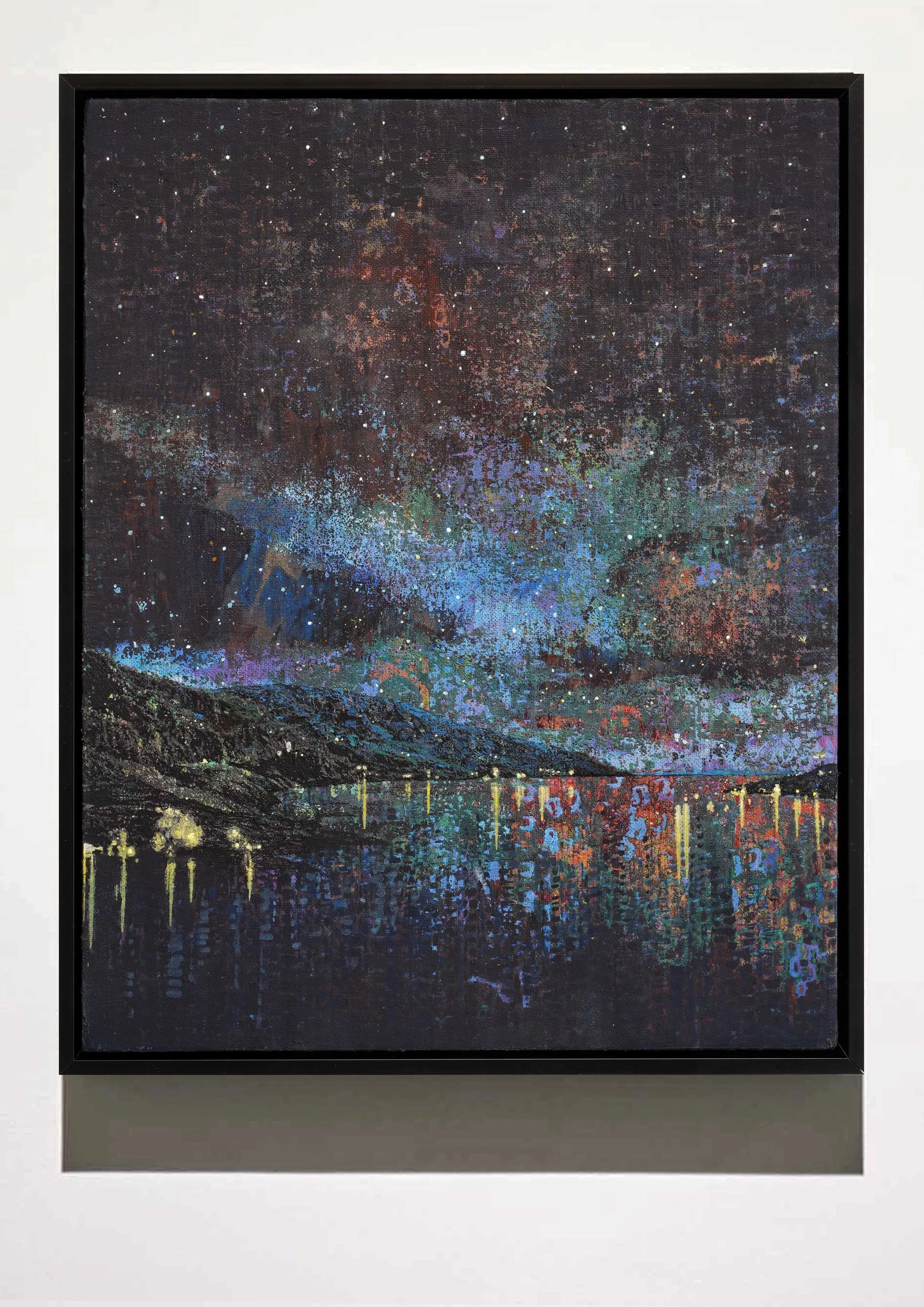  Lights.  Acrylic and pigment on linen. 38 x 30 cm. 2021 