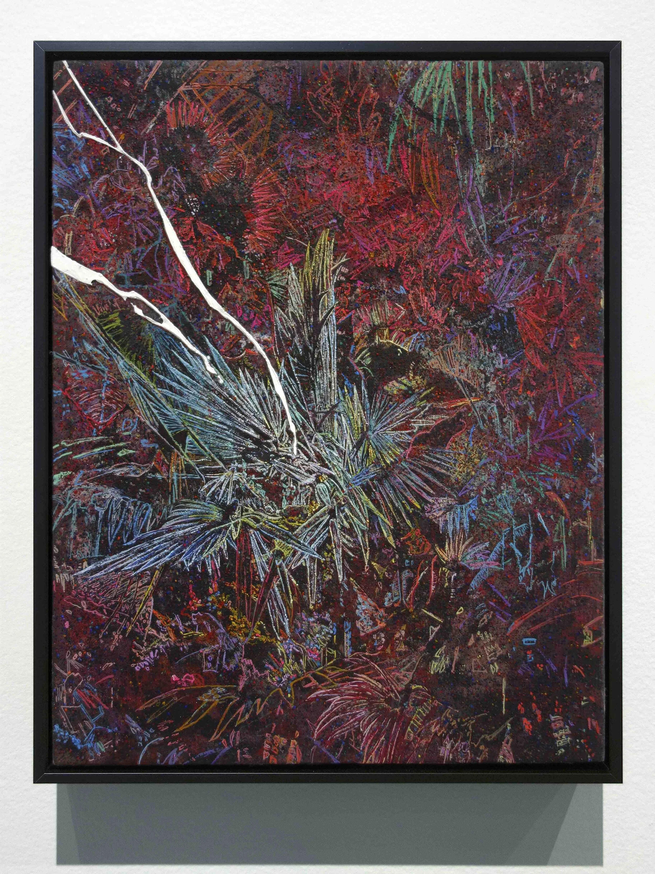  Rayo.  Acrylic and pigment on linen. 38 x 30 cm. 2020 