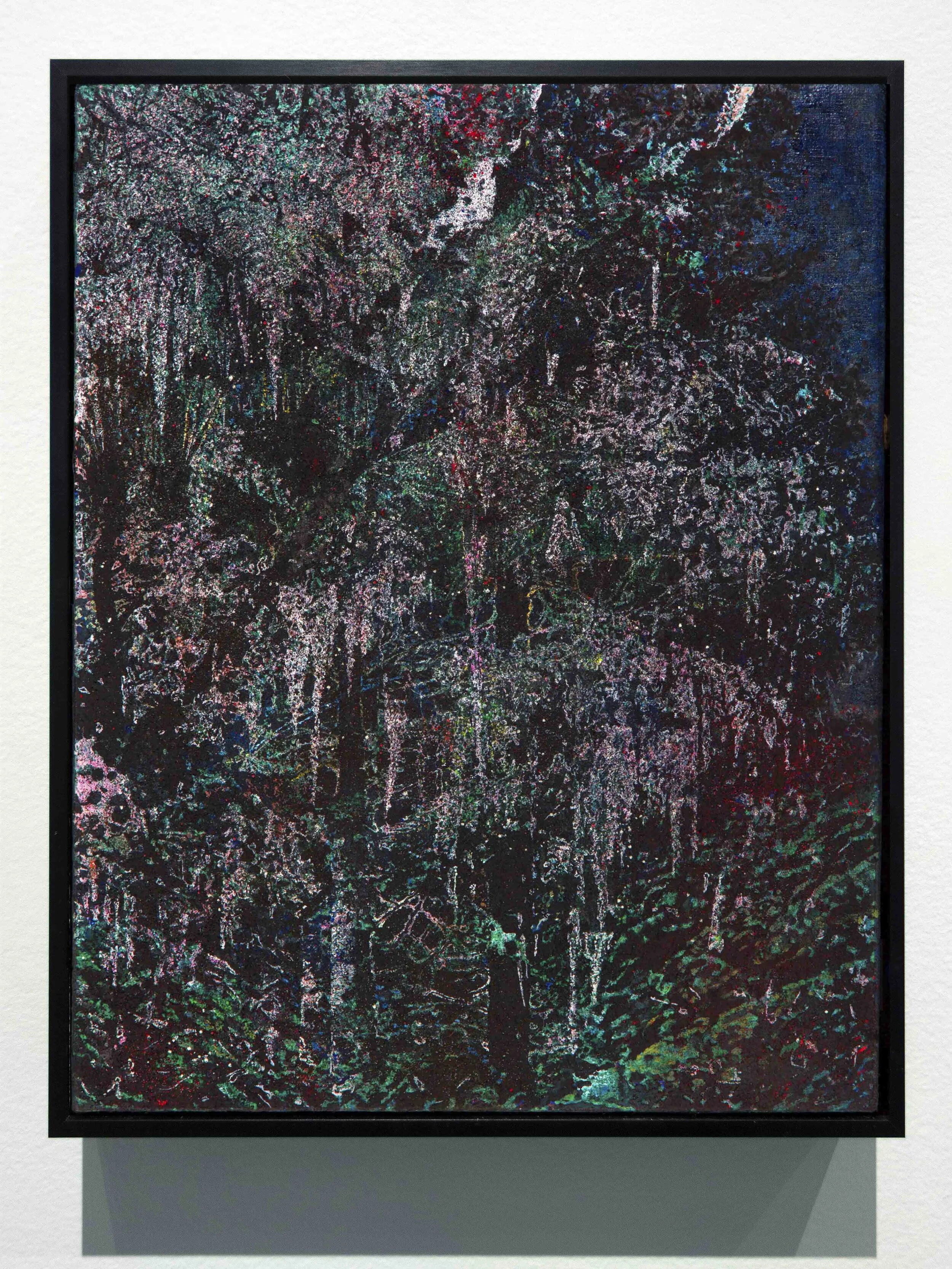   Spanish moss.  Acrylic and pigment on linen. 38 x 30 cm. 2019 