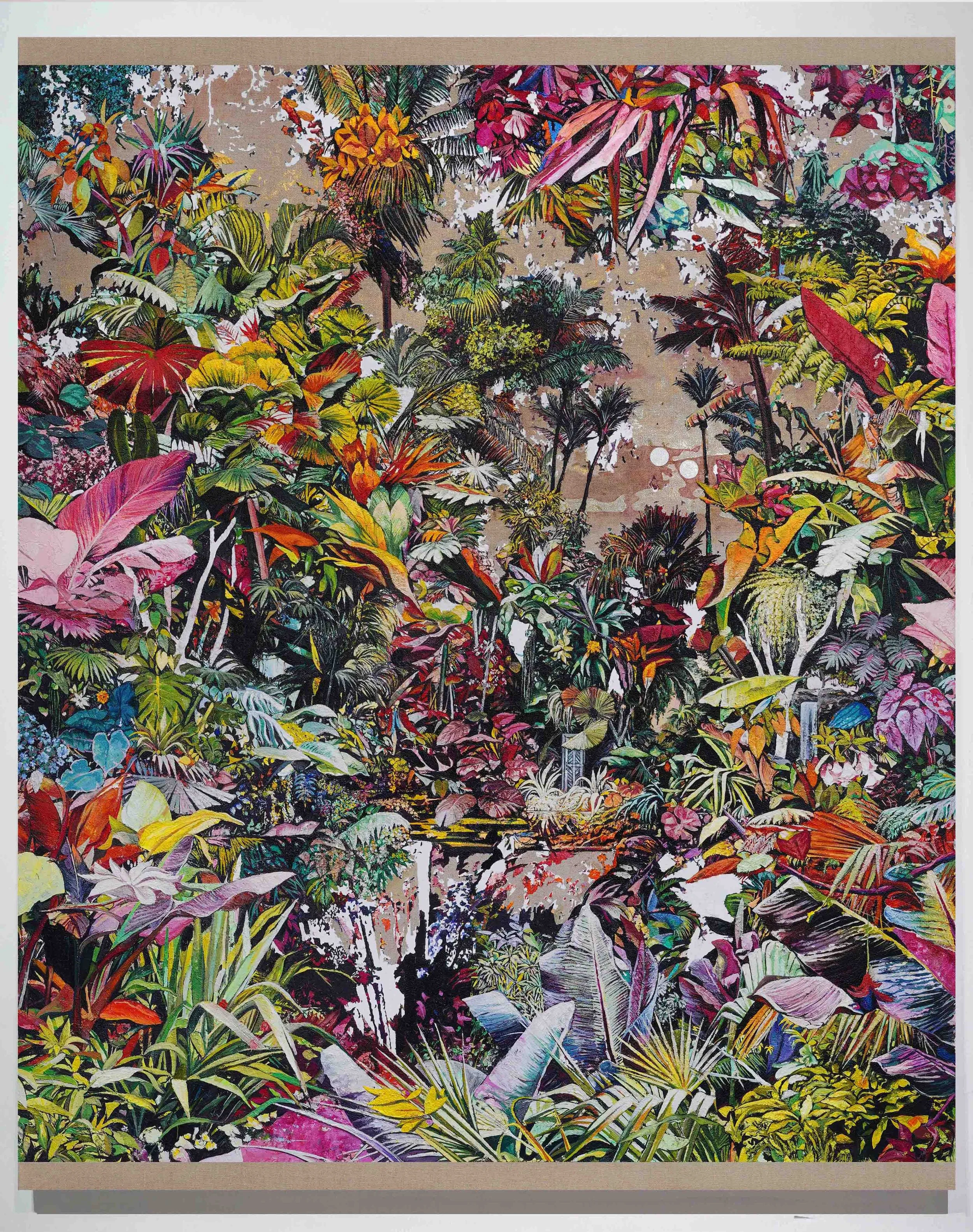   Dos lunas.  Oil on linen. 185 x 150 cm. 2021 