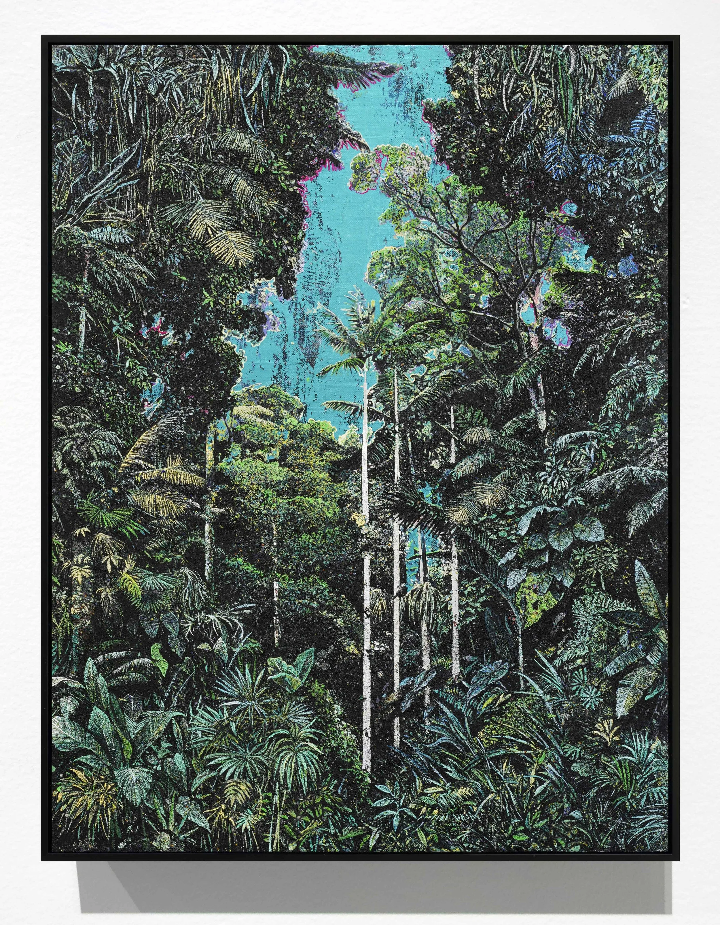   White palms . Mixed media linen. 55 x 42 cm. 2021 