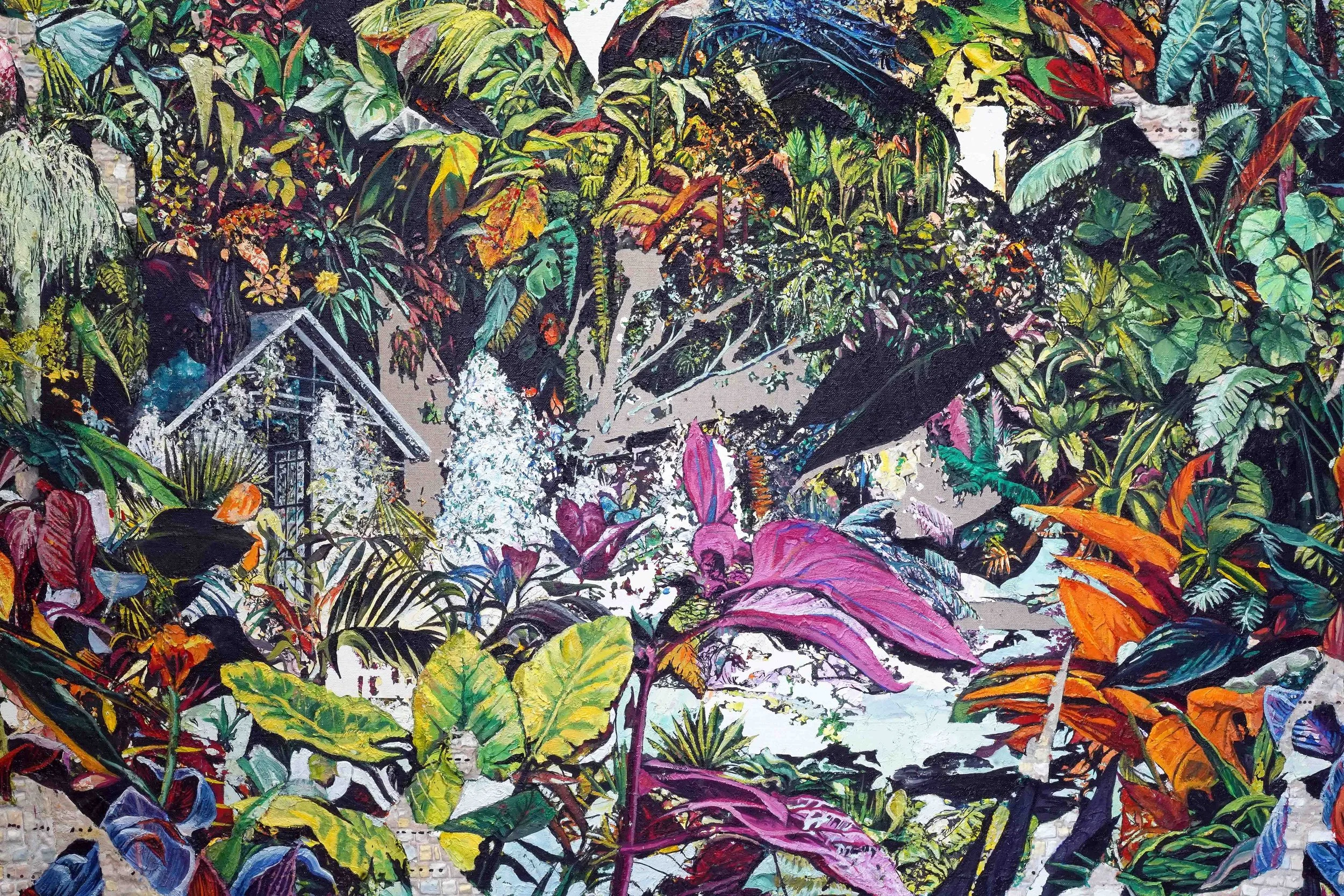   Cabaña (detail).  Oil on linen. 250 x 190 cm. 2021 