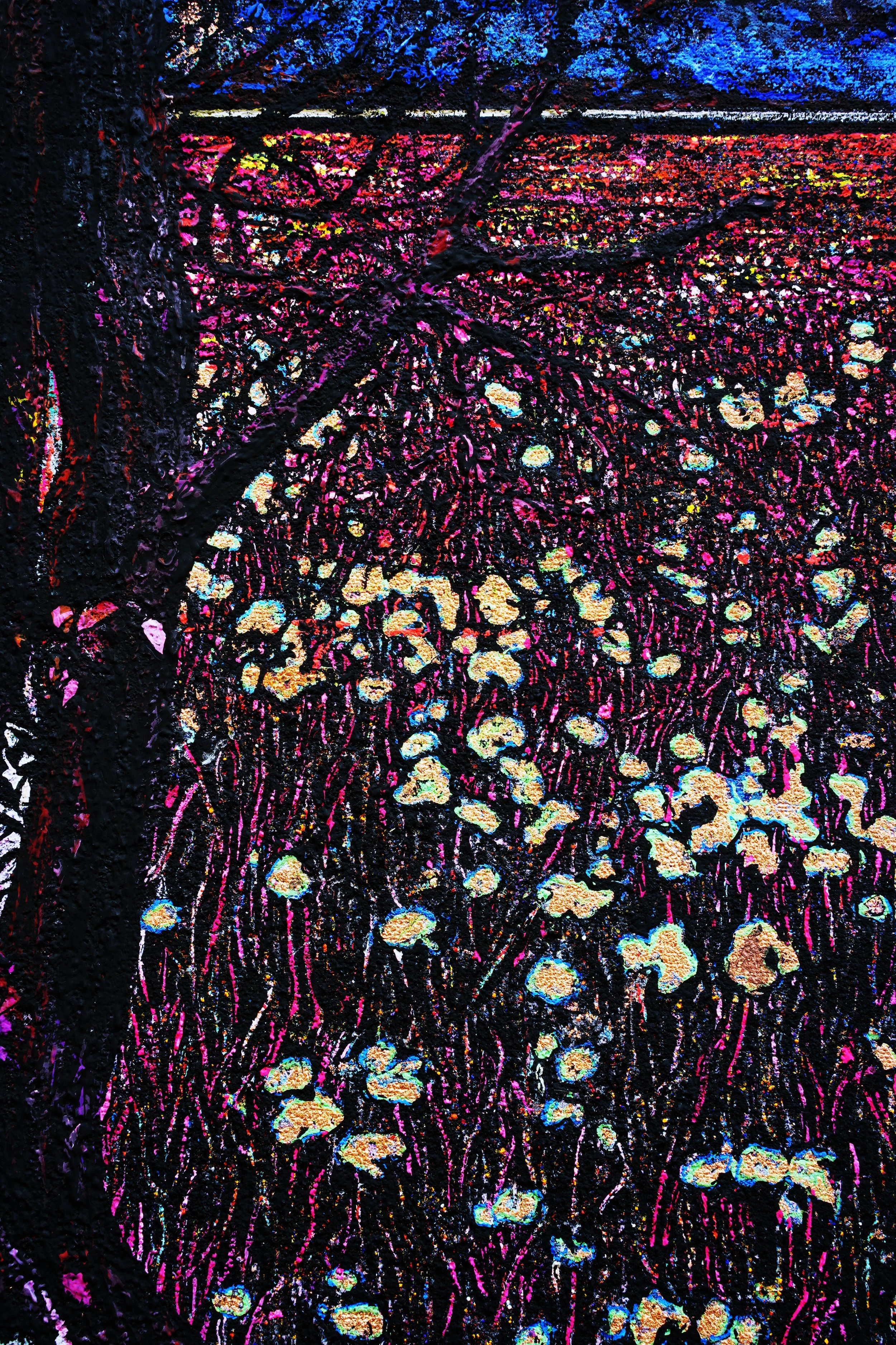   Field of gold (detail).  Mixed media linen. 38 x 30 cm. 2021 