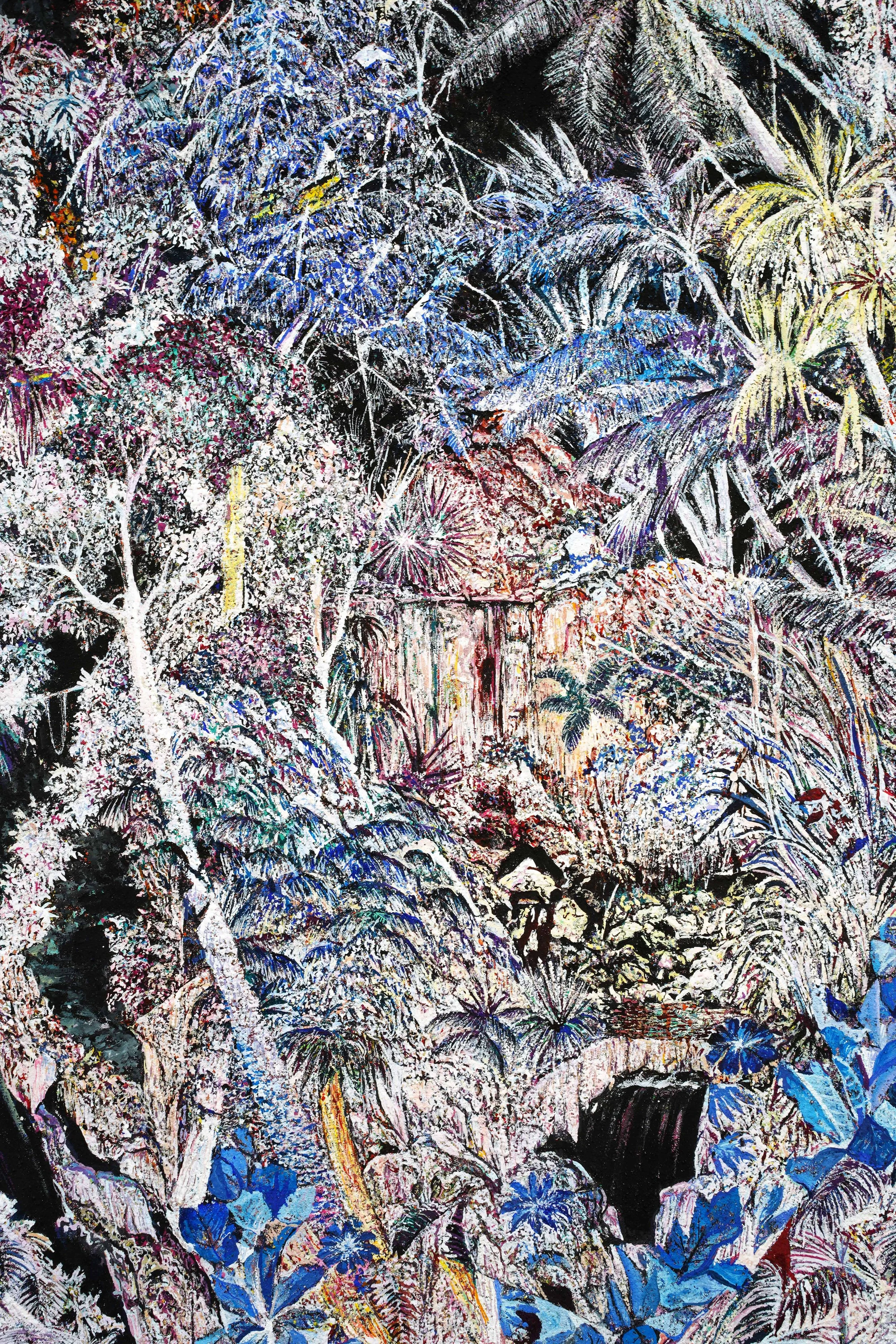   Shine (Detail) . Mixed media linen. 63 x 48 cm. 2021 