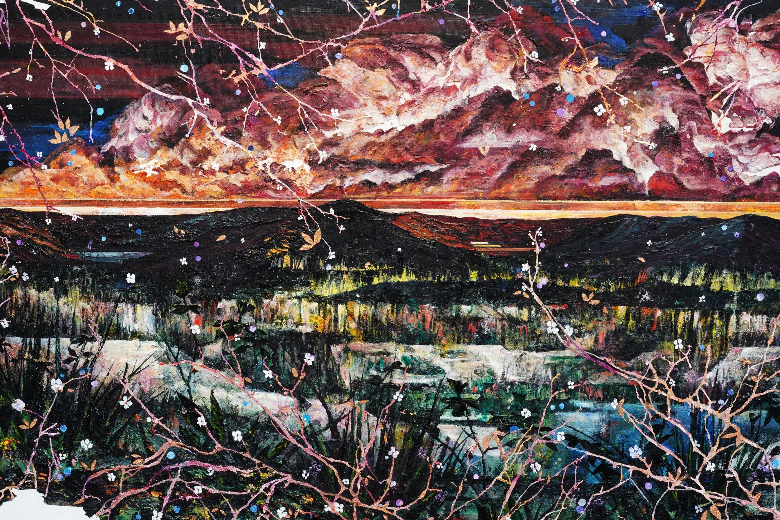   Tormenta (detail) . Oil on linen. 90 x 200 cm. 2021 