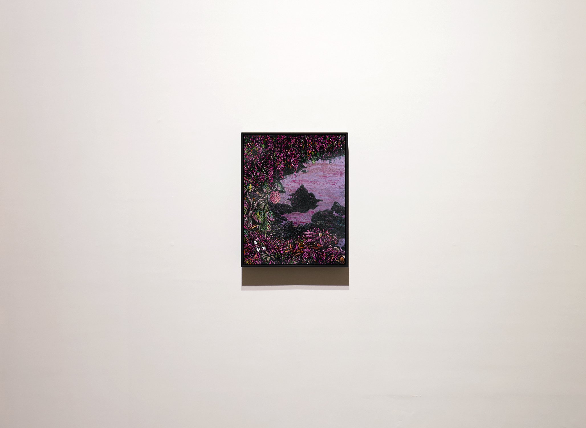   Island (Display view).  Acrylic and pigment on linen. 38 x 30 cm. 2021 