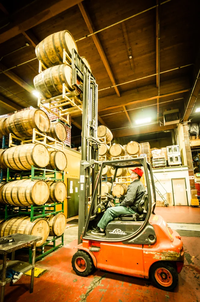 Lincoln stacks some Barrels. LOTS of cool barrel aged brews happening at Hales!
