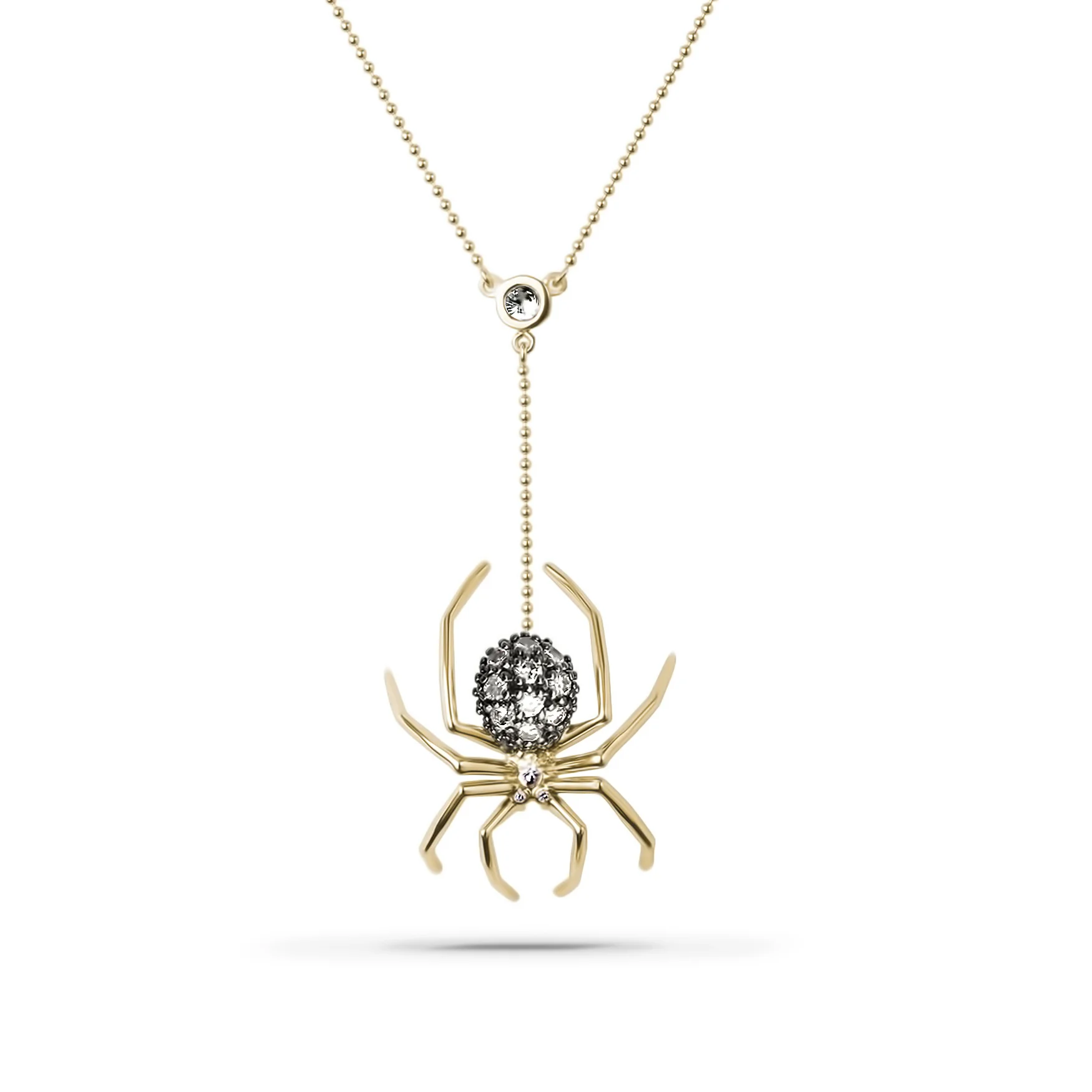 Large Spider Lariat Necklace | Yellow 