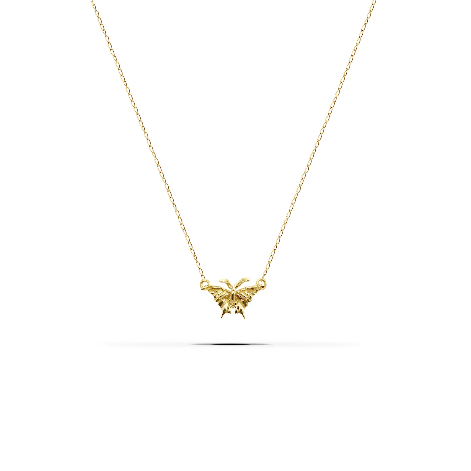 Small Butterfly Necklace / Front View 