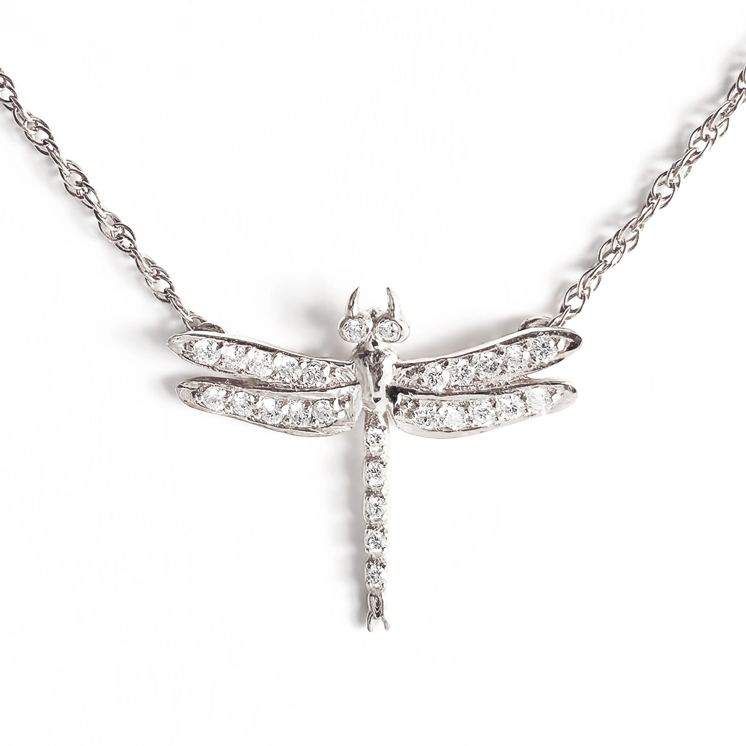 Small Dragonfly Diamond Necklace 