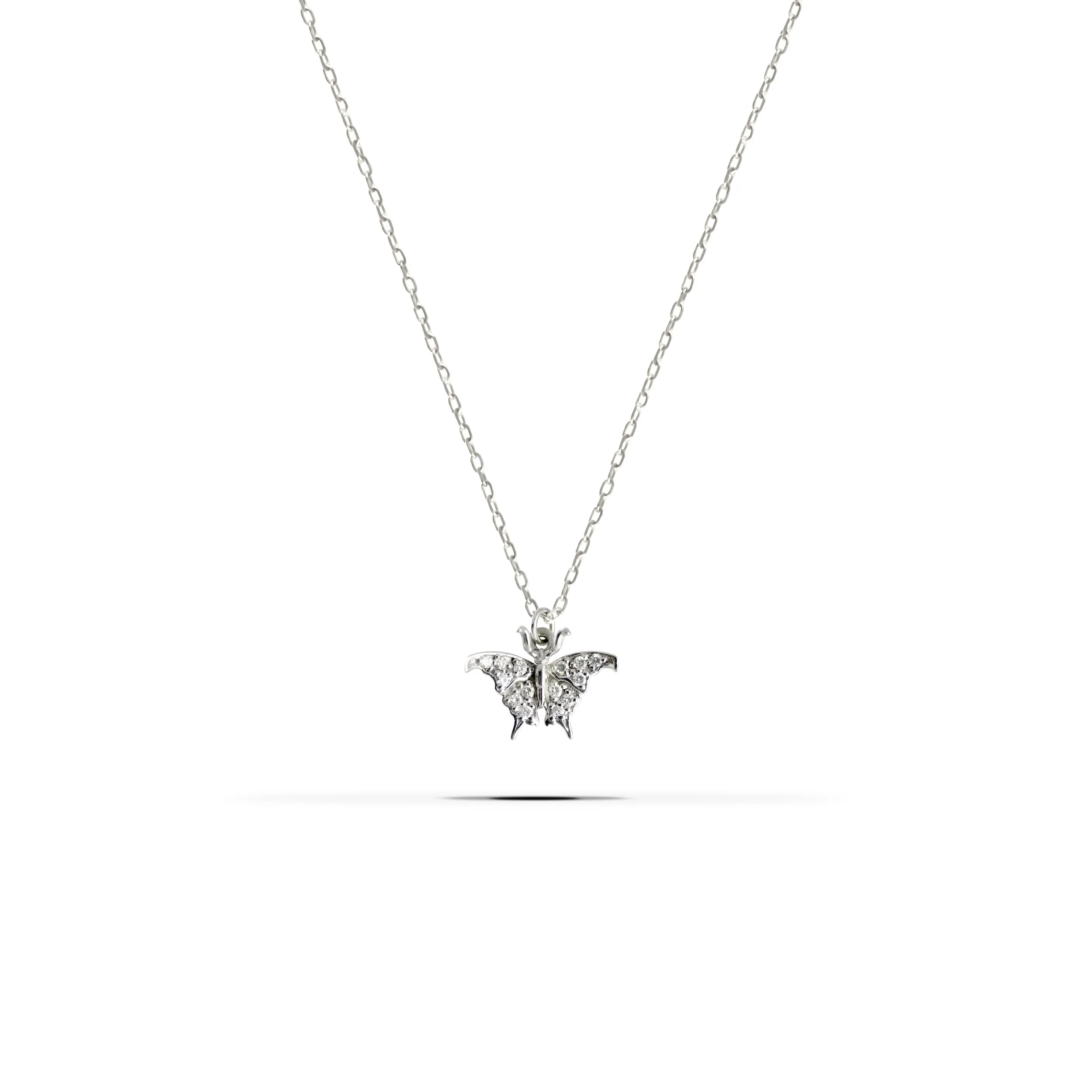 Small Butterfly Diamond Pendant 