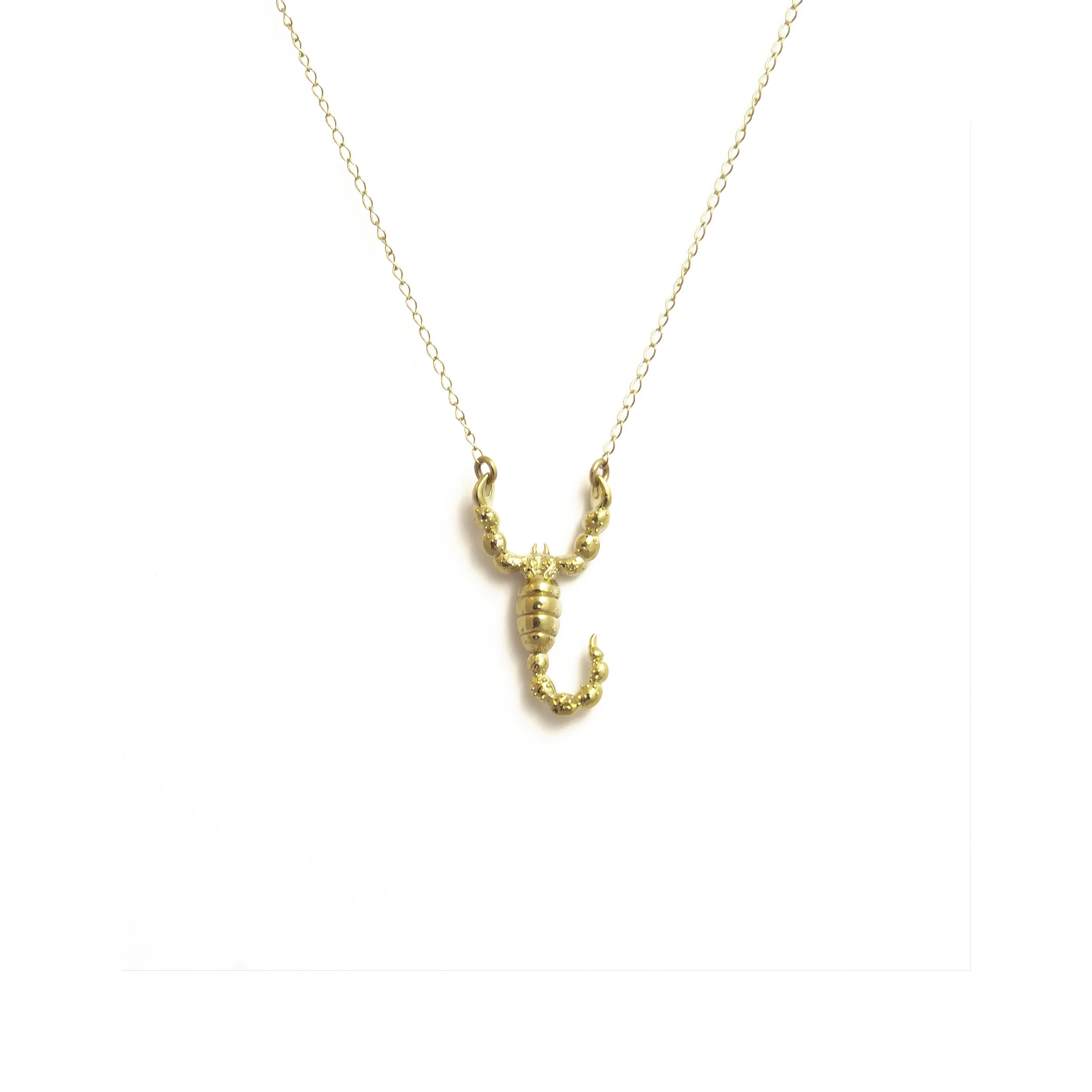 Small Scorpion 14k Solid Gold Necklace 