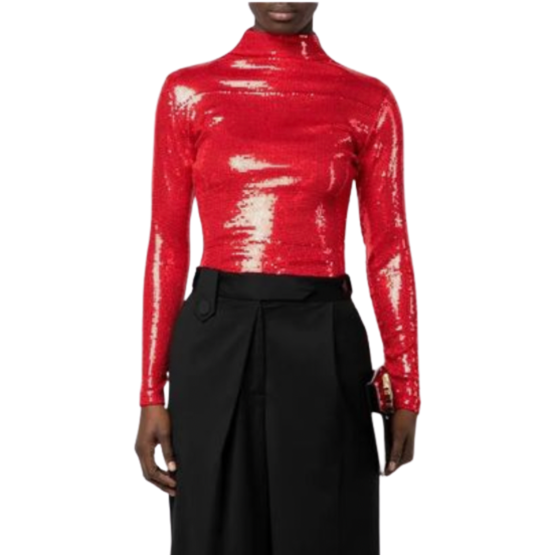 Atu Body Couture Sequinned High-Neck Top, $383